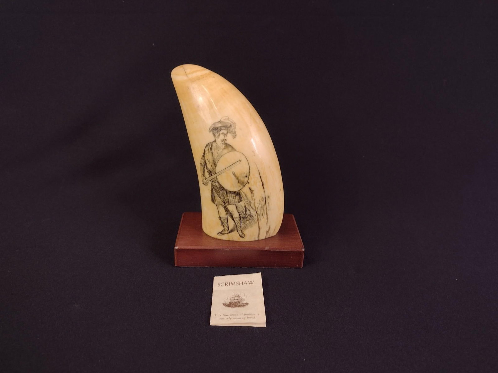 Antique Scrimshaw Carved Whales Tooth (1 of 4)