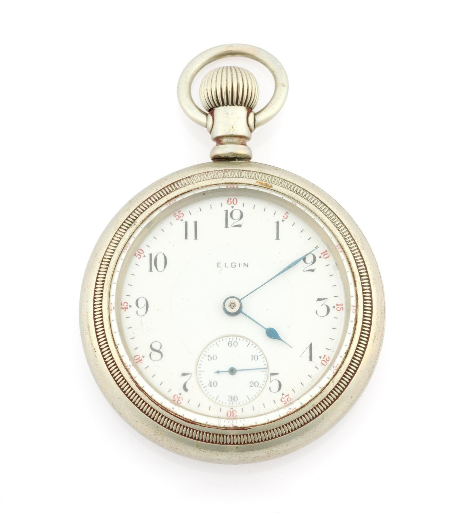 Antique Elgin Pocketwatch: Running watch in good condition, consistent with age and use. 7 jewels. ~ 3-1/4". 