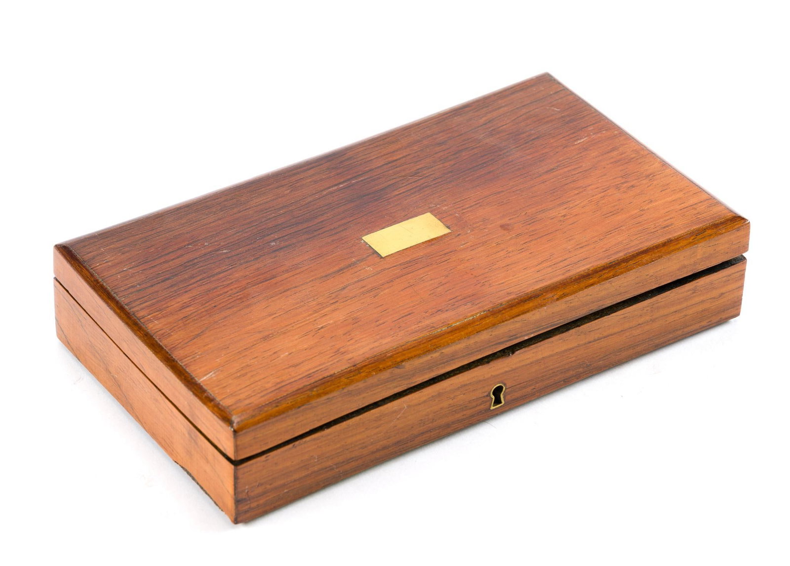 Cased Antique French Drafting Instruments Set: Includes a wooden case with 23 drawing instruments and tools. "Compas A Porte-Mine Mobile Brevete SGDG E.P. Paris" in Gilt on the inside of the case on purple cloth. No key included. In good cond