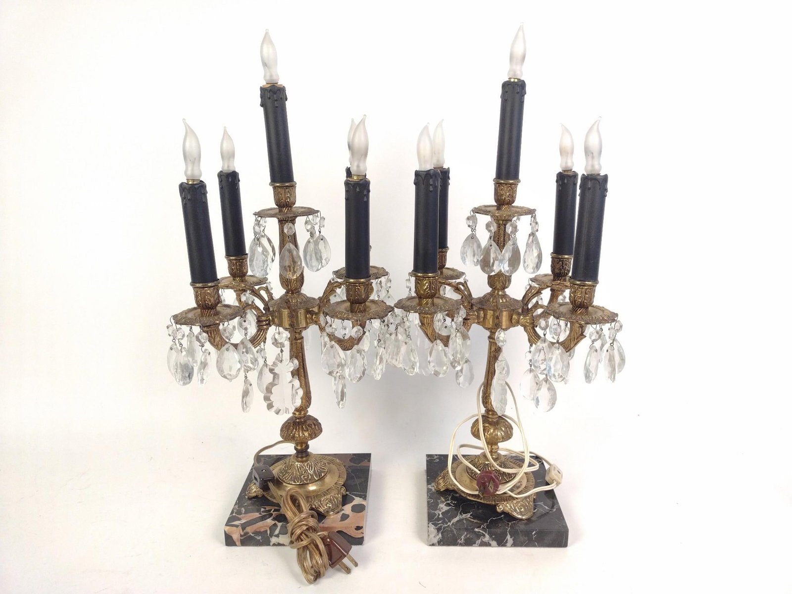 2 Electric Candleabras: Both 8-1/4" to 21-3/4" high. 
