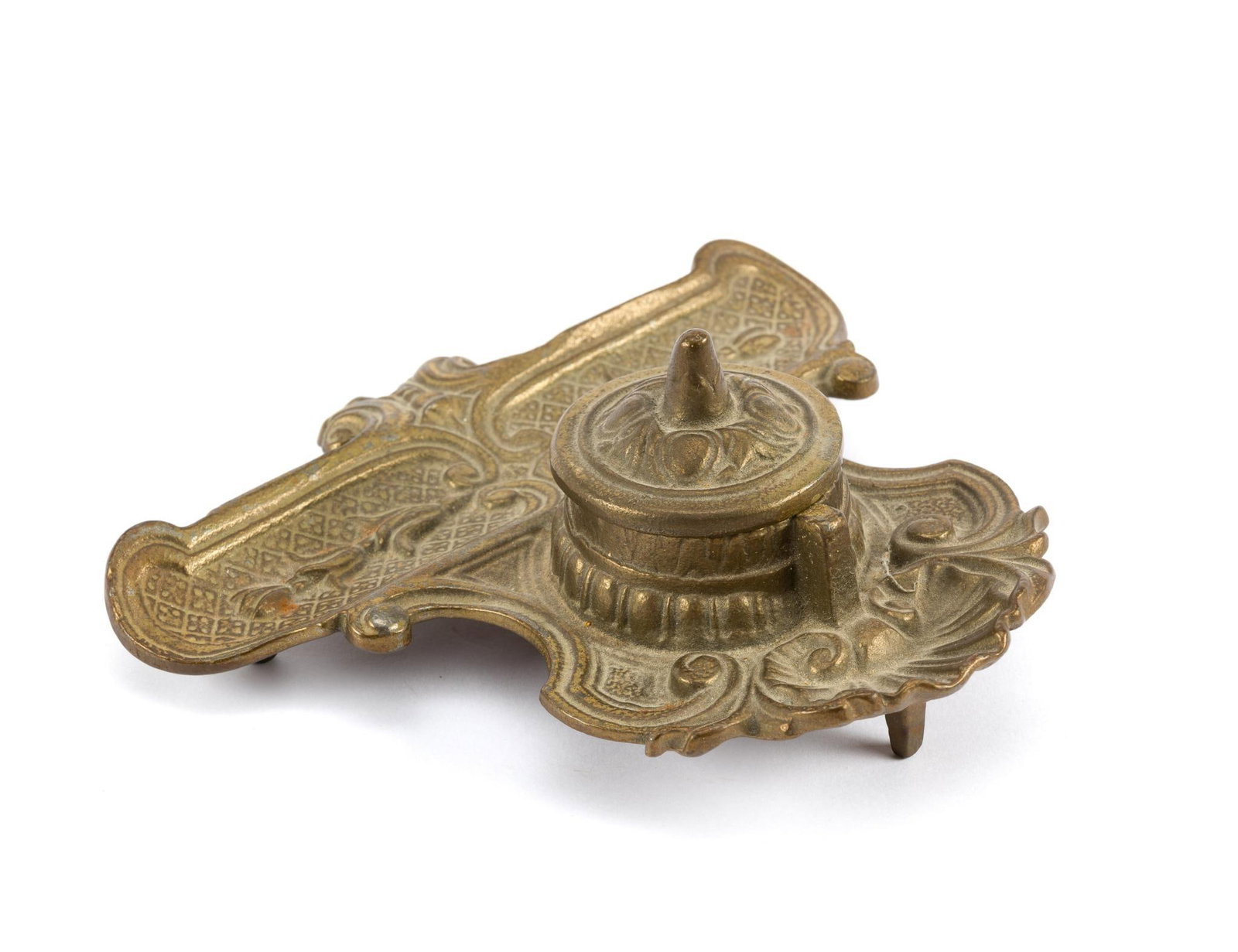 Antique Peerage Cast Brass Inkwell (1 of 3)