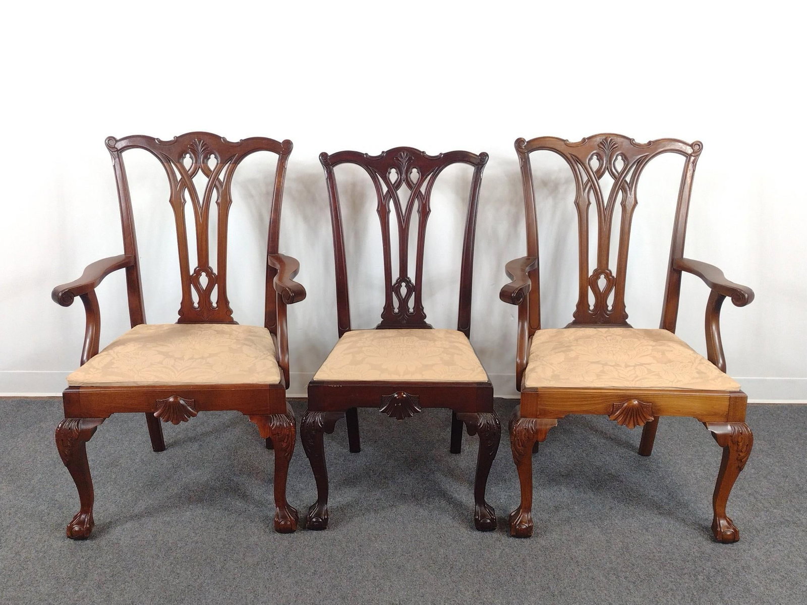 3 Chippendale Style Chairs (1 of 6)