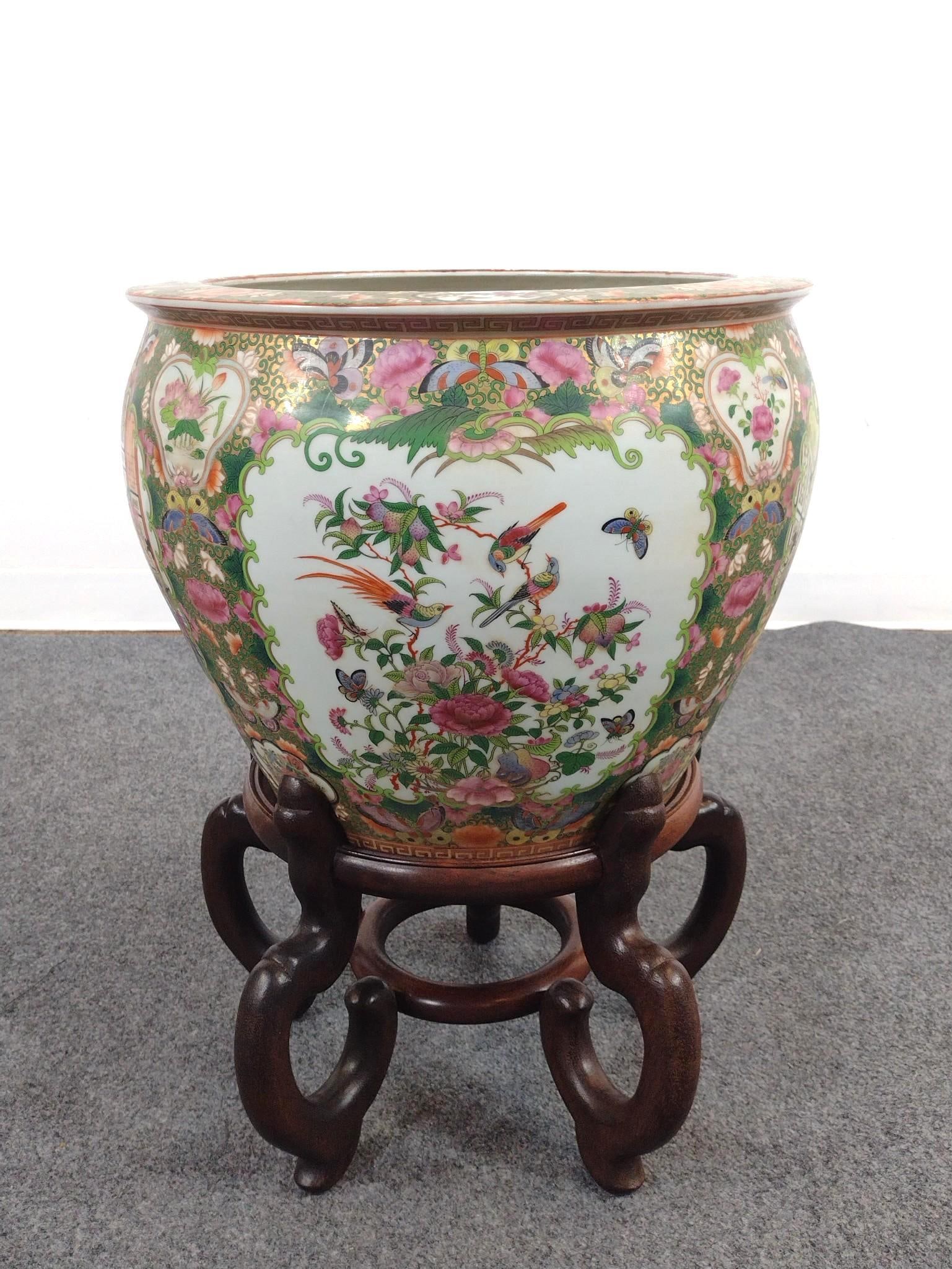 Chinese Famille Rose Fish Bowl on Stand (1 of 4)