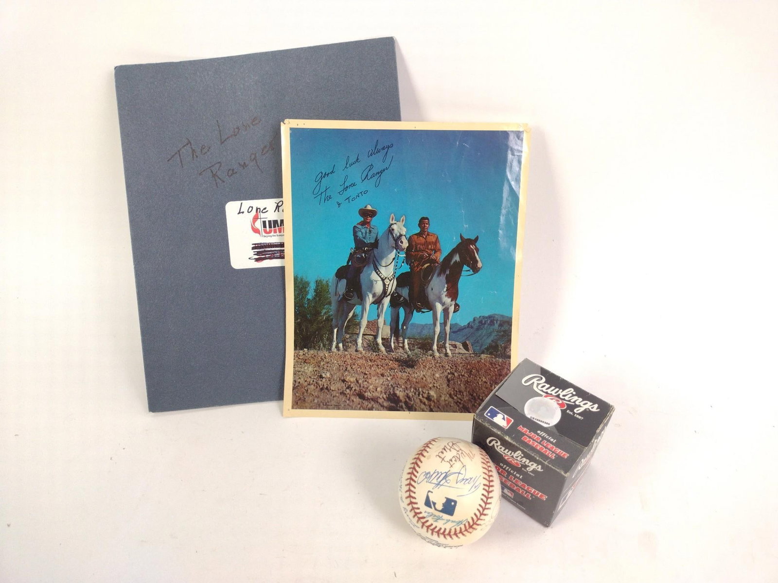 Autographed Baseball & Autographed Lone Ranger Picture (1 of 3)