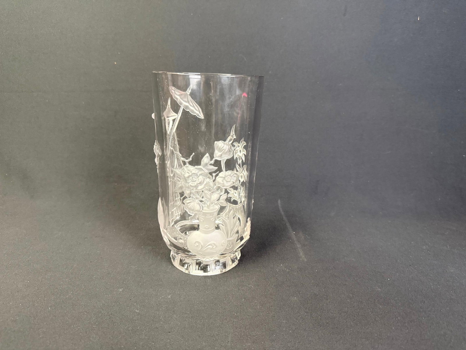 Signed Verlys Chinoiserie Glass Vase (1 of 5)