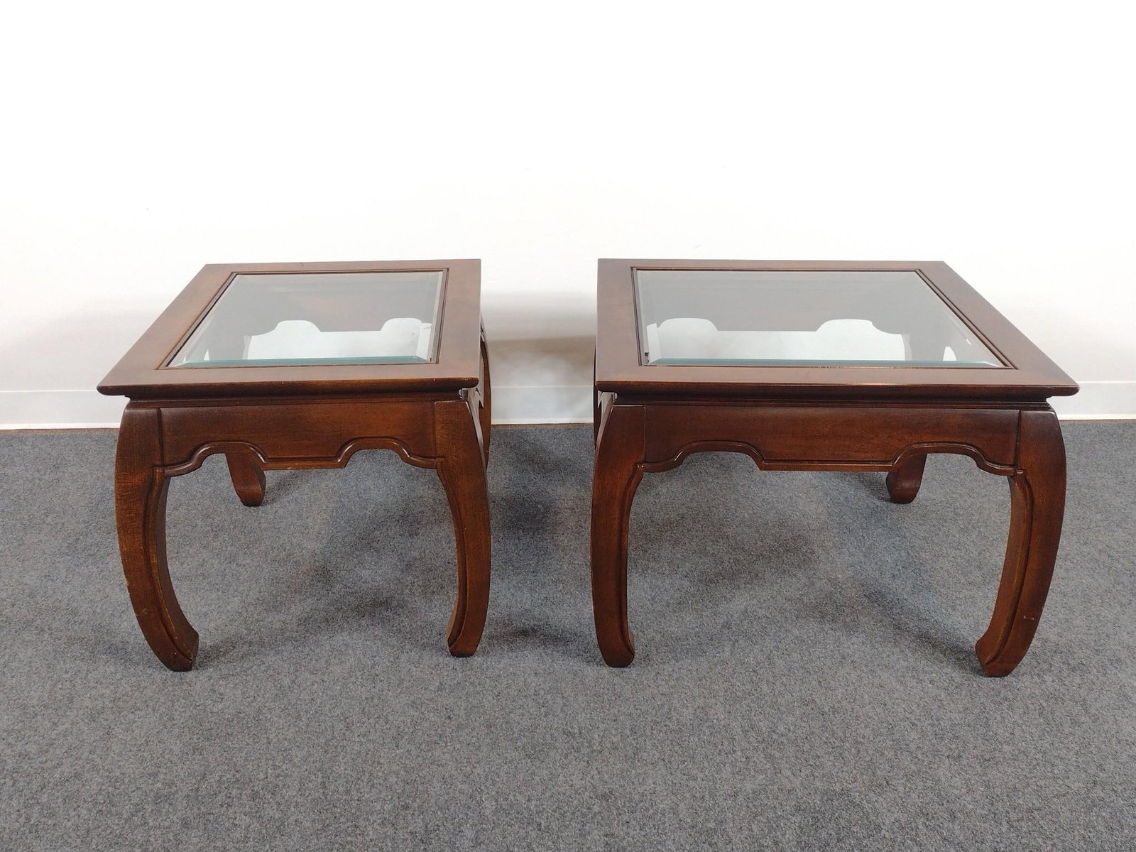 Pair Of Asian Glass Top Tables (1 of 6)