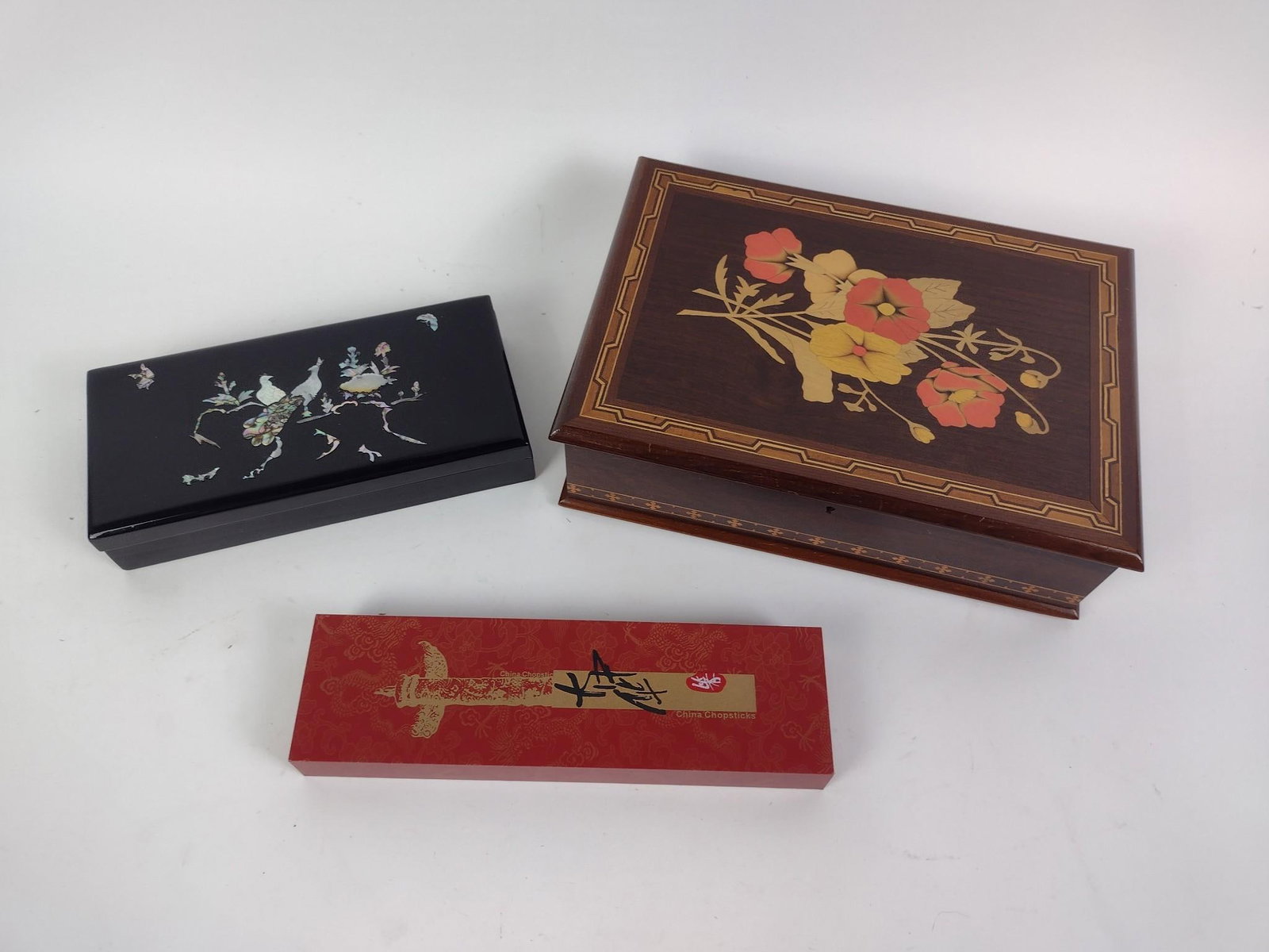 Chopsticks, Black Lacquer Stationary Box, Jewelry Box (1 of 8)