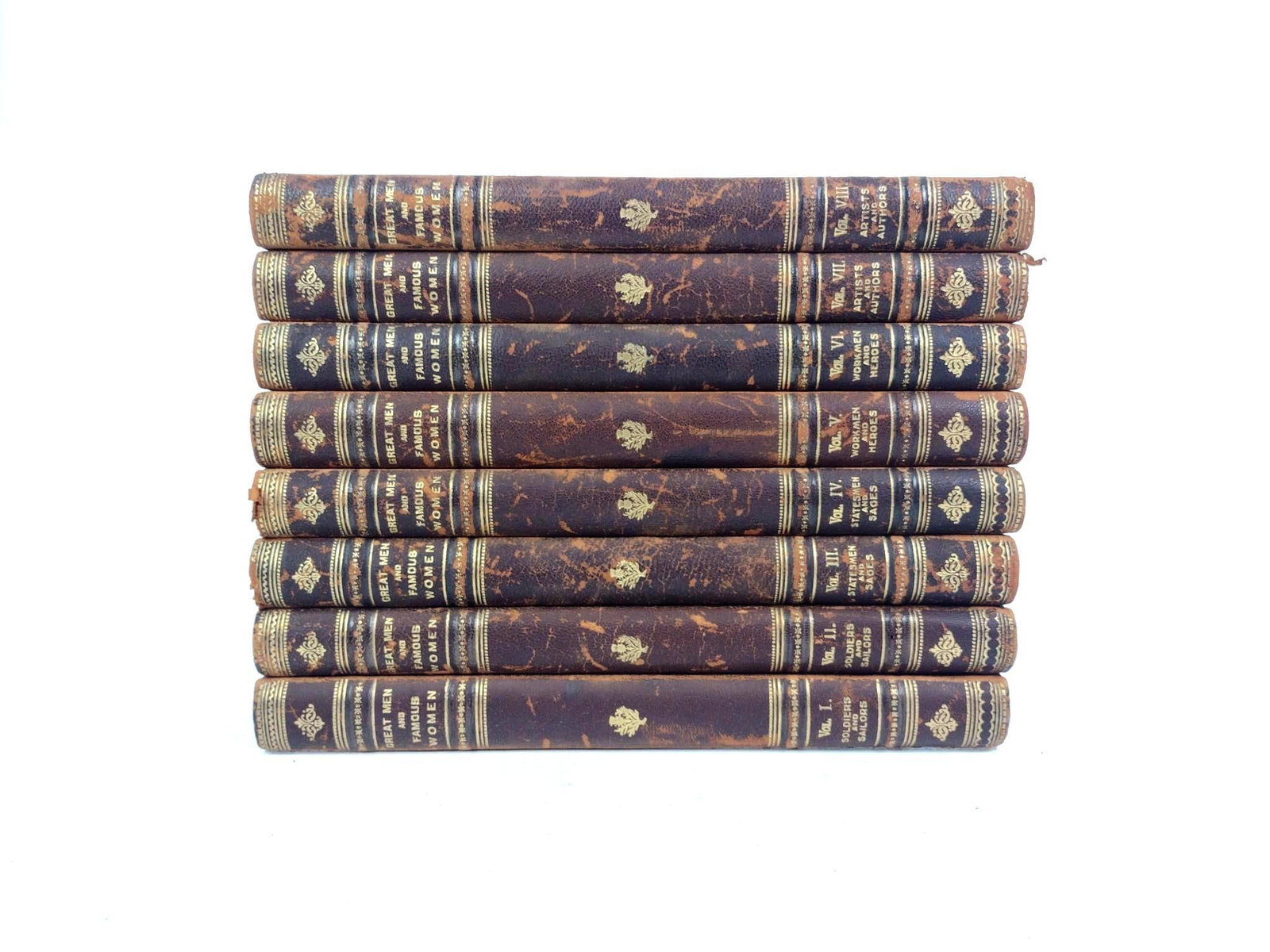 Great Men and Famous Women Complete 8 Volume Set: Great Men and Famous Women: A Series of Pen and Pencil Sketches of the Lives of More than 200 of the Most Prominent Personages in History. Complete 8 volume set. In fair condition, experiences wear an