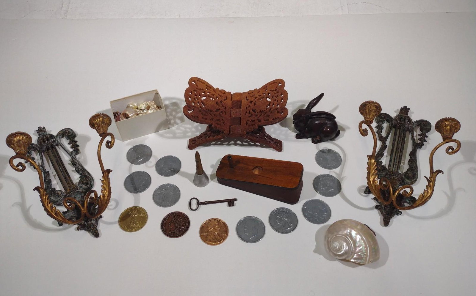 Decorative Items incl. Palladio Sconces: Also includes shells, oversized coins, and more. 3-1/4" to 9-3/4" wide x 2" to 18" long. 