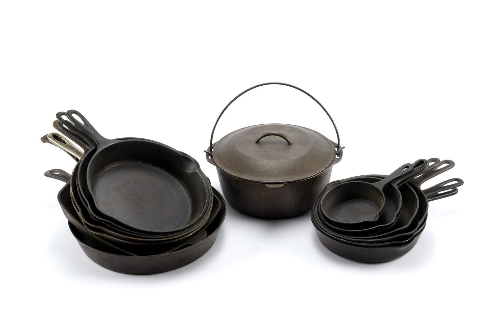 Vintage Cast Pans Incl. Griswold No. 3 and No. 8 (1 of 5)