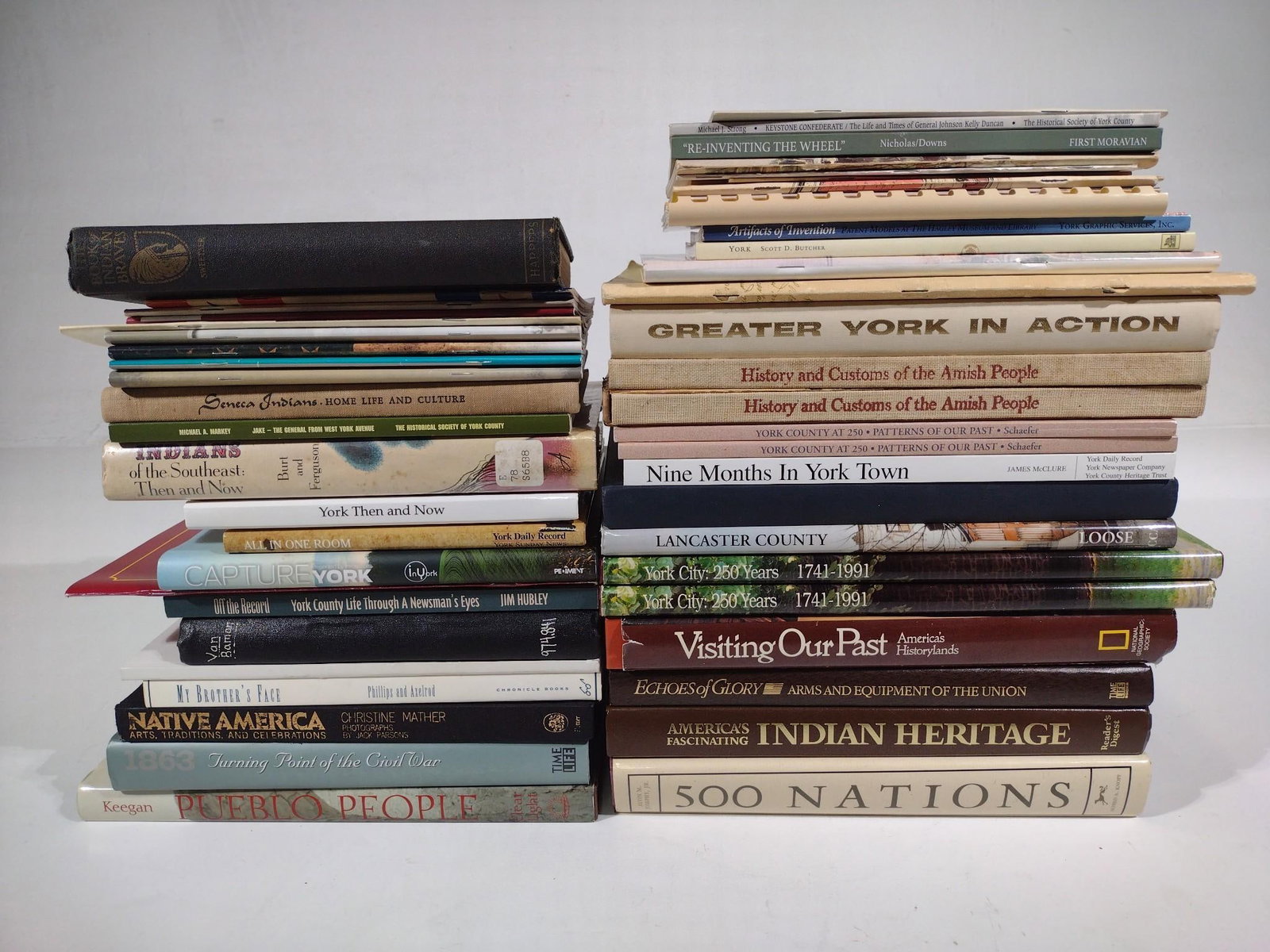 Vintage Books incl. My Brother's Face: Also includes 500 Nations; Echoes of Glory; Turning Point of the Civil War; History and Customs of the Amish People, and more. 
