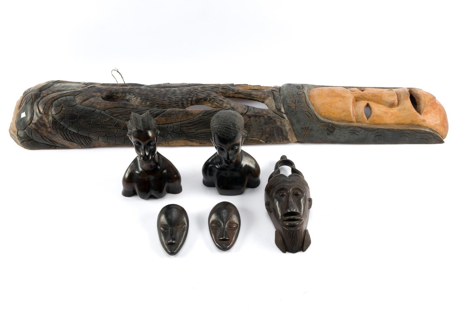 African Carved Wooden Objects Incl. Mask (1 of 4)