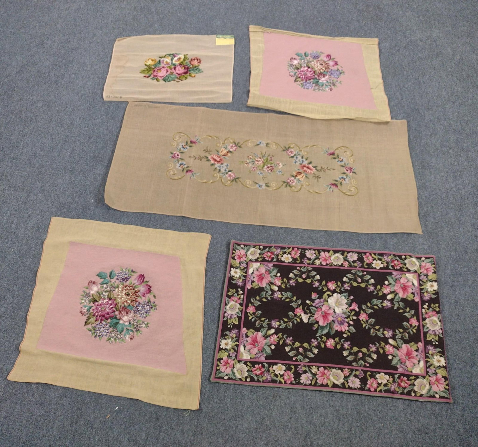 5 Needlepoint Floral Tapestries (1 of 6)