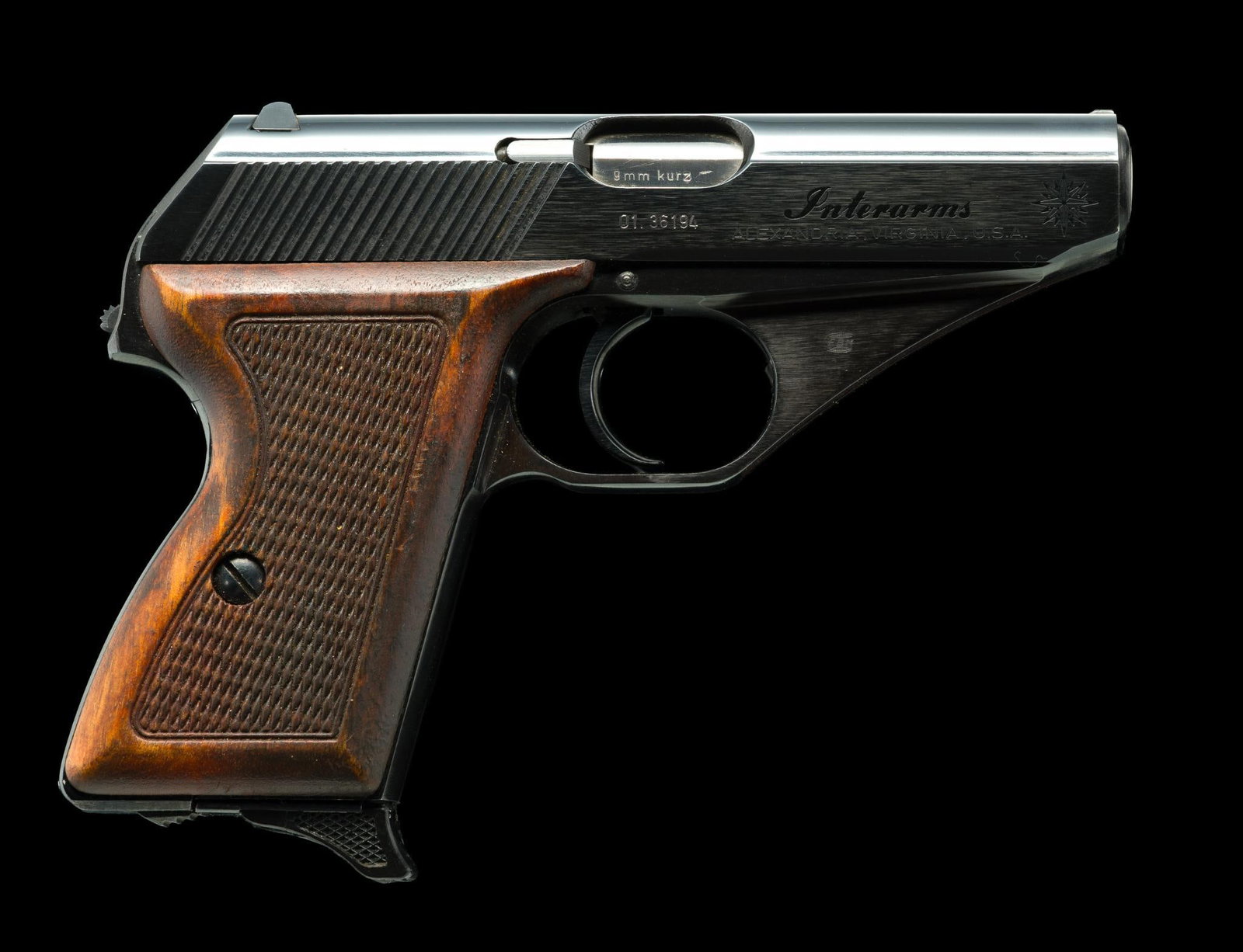 Interarm's Mauser HSC Semi-Auto Pistol, Cal. 380ACP: Serial No. 36194 This Mauser HSc semi-automatic pistol was manufactured in Germany by Mauser Werke A.G. in Oberdorf and imported and distributed by Interarms of Alexandria, VA. Excellent condition