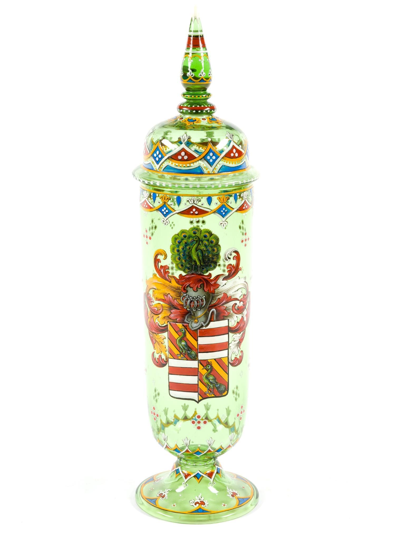 19th Century Bohemian Enamel Glass Pokal (1 of 4)