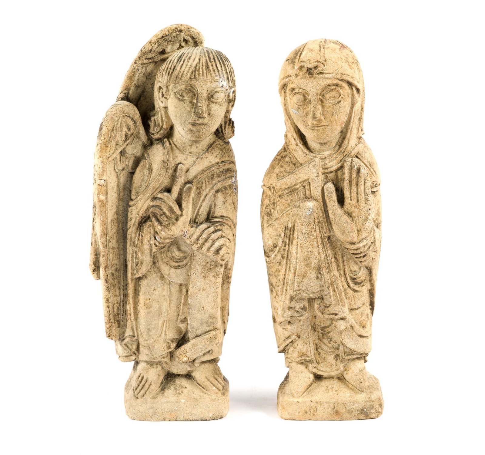 2 Romanesque Style Limestone Figures (1 of 2)