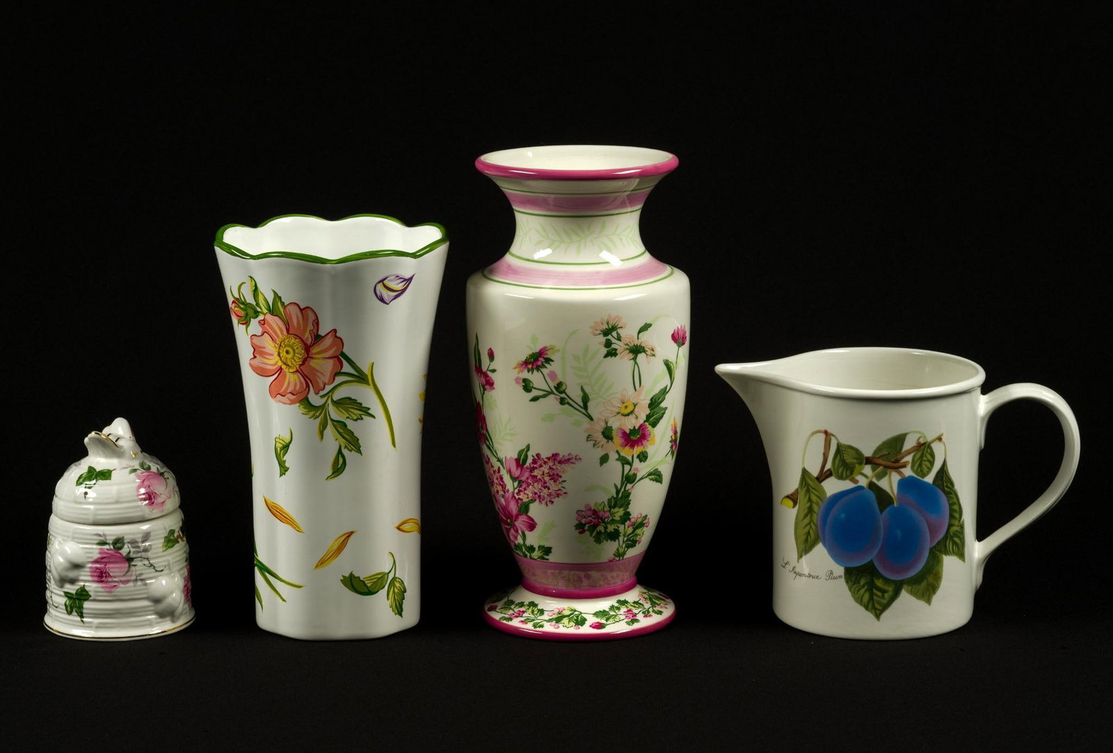 Ceramic Vases Incl. Tiffany Petals, Pitcher, and Jar (1 of 2)