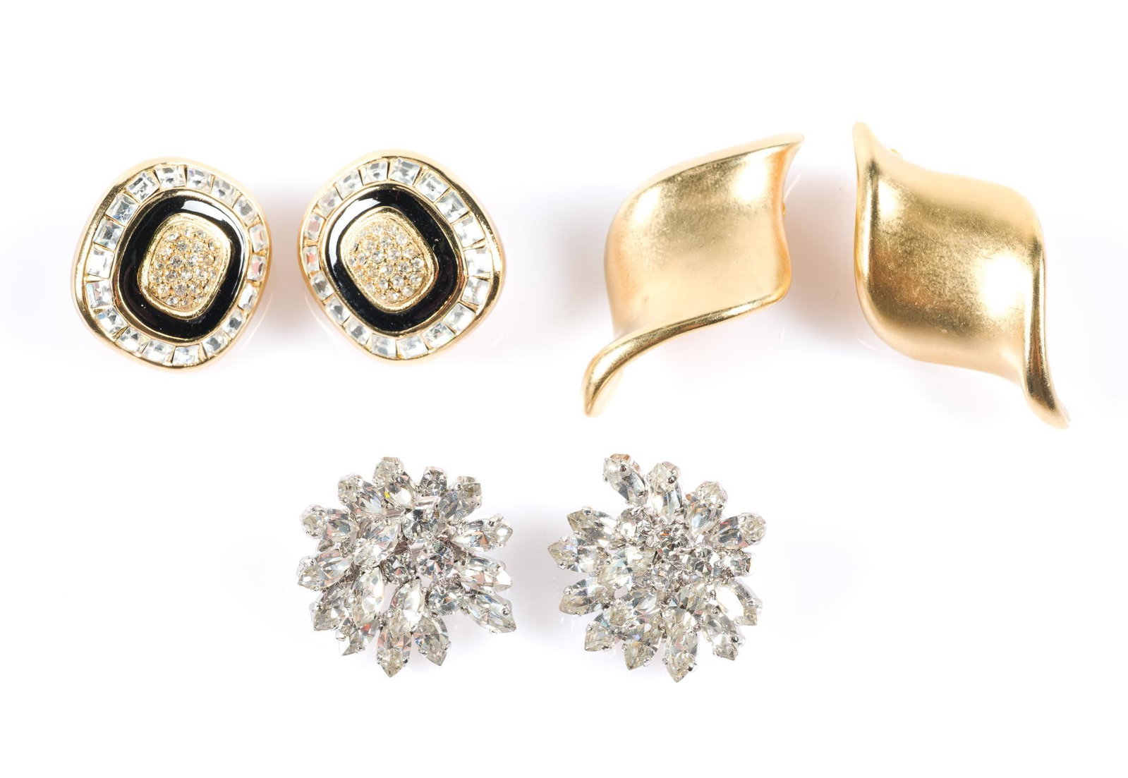 Christian Dior and Erwin Pearl Earrings: Largest piece measures 1-1/2" in length and smallest piece measures 3/4". Provenance: From the Estate of Lory Patrick Jones (1933–2026), actress, writer, director, and philanthropist known