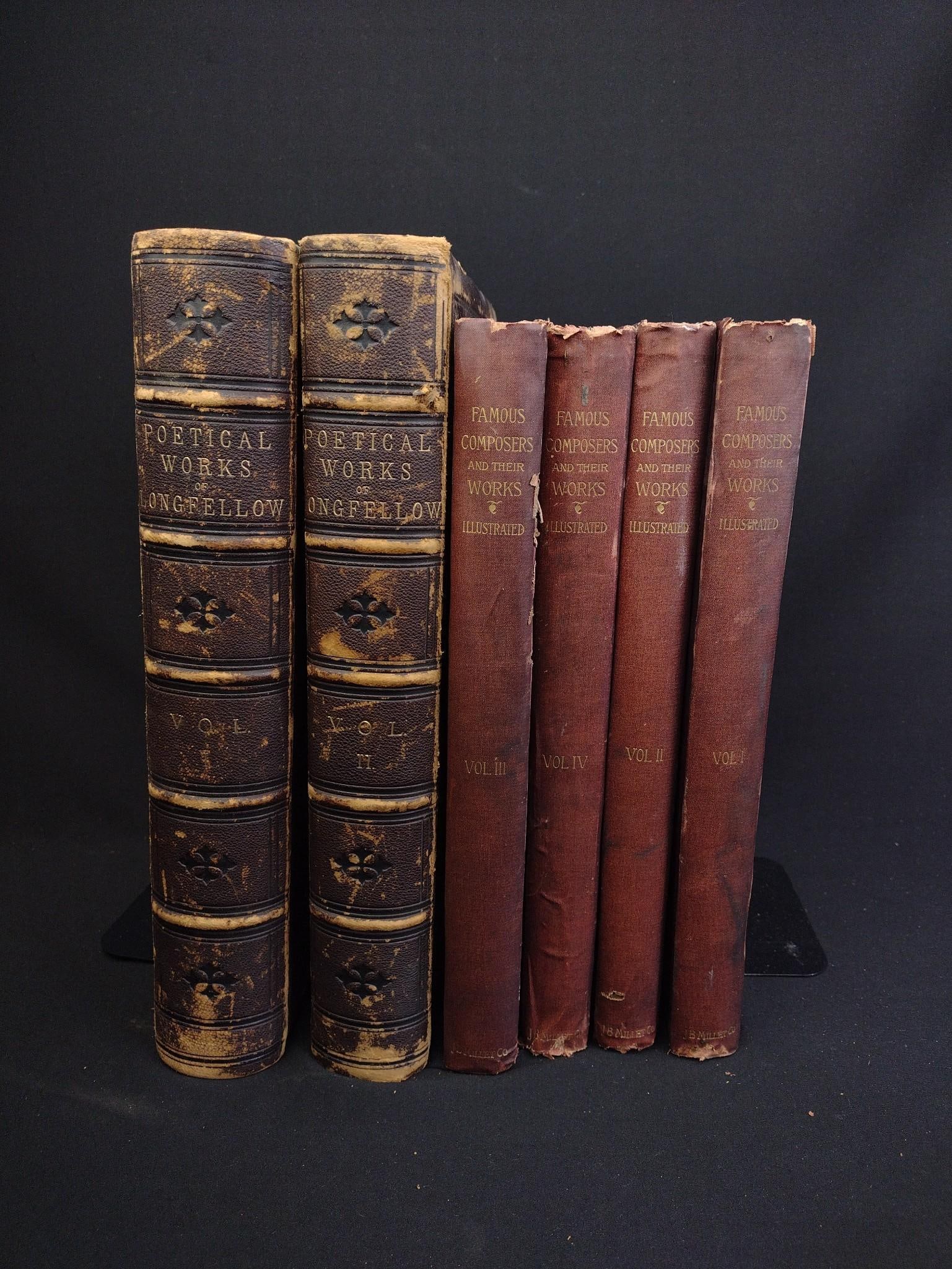 2 Antique Volumes of "Poetical Works of Longfellow Illustrated" 1880 (1 of 3)
