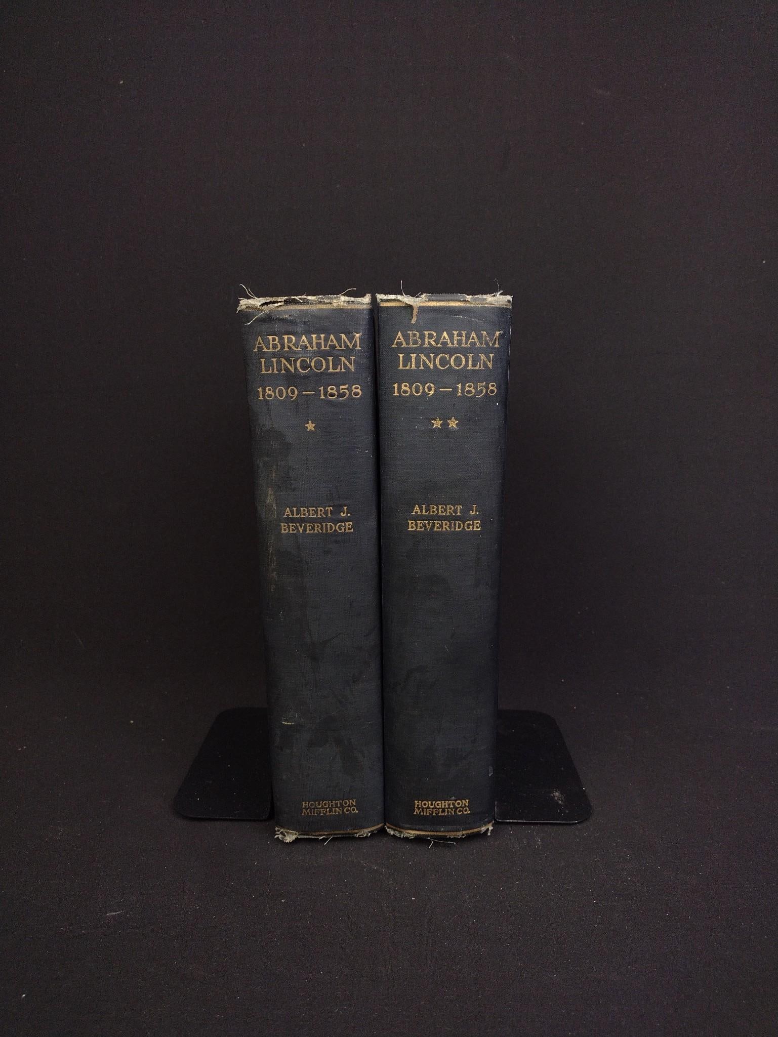 2 Volume "Abraham Lincoln 1809-1858" by Albert J. Beveridge (1 of 4)