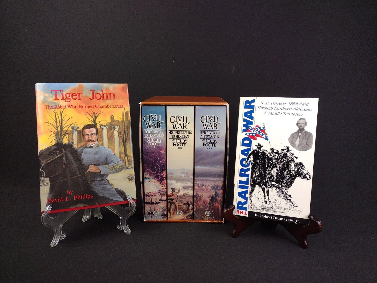 Signed Copies of Civil War Books "The Railroad War" & "Tiger John" (1 of 6)