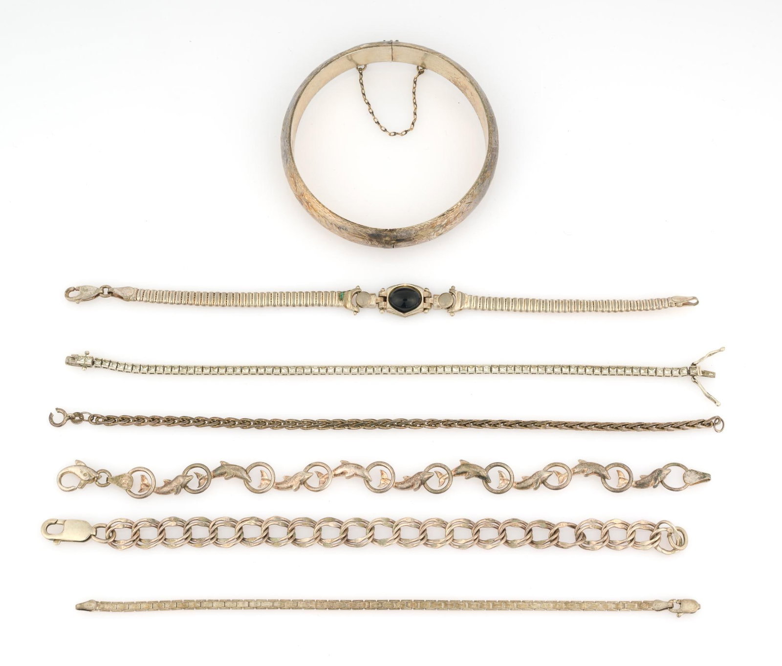 7 Sterling Silver Bracelets (1 of 3)