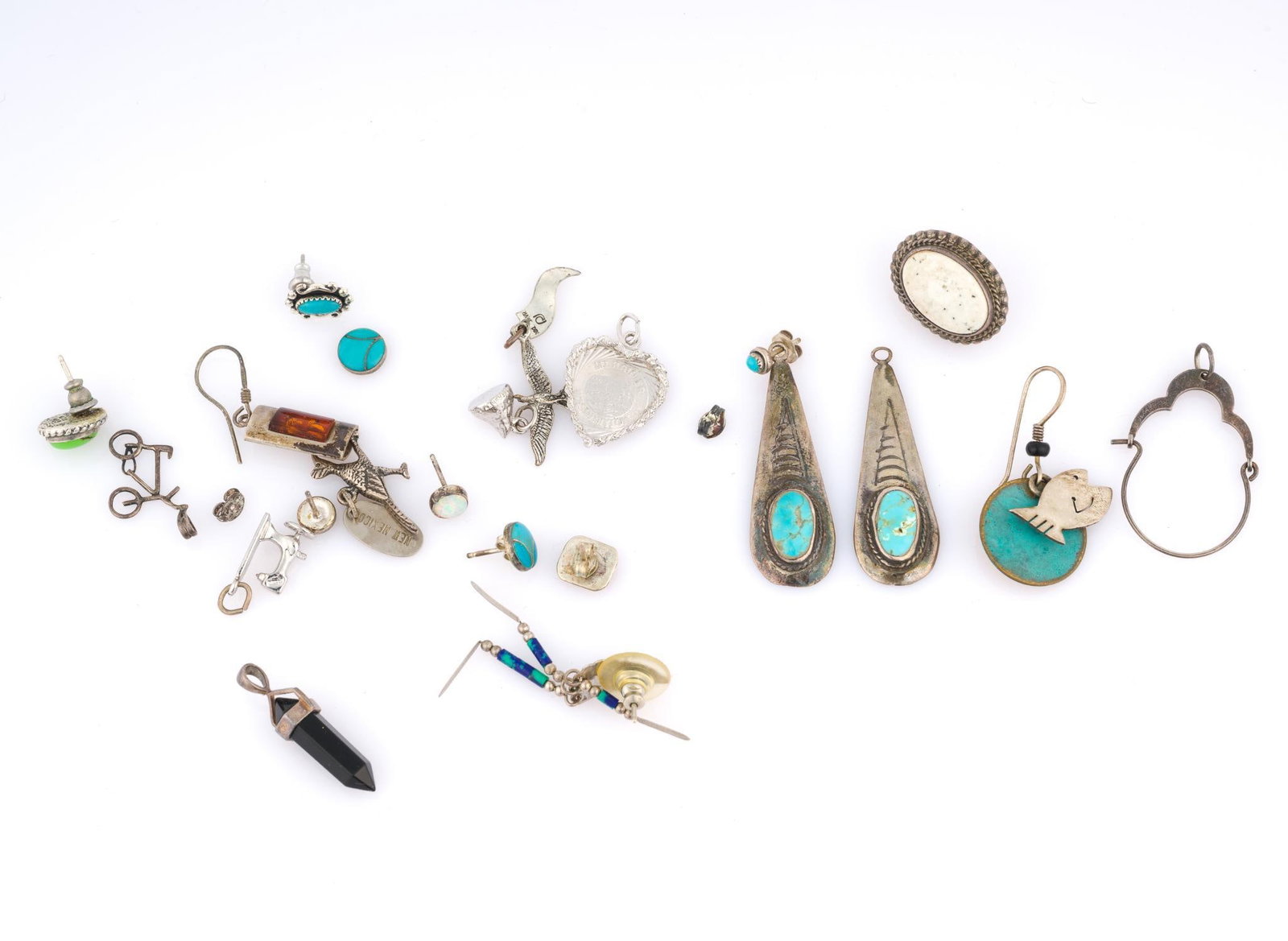 Sterling Silver Incl. Charms: Also includes earrings, pendants, and more. 1.32 ozt total. 