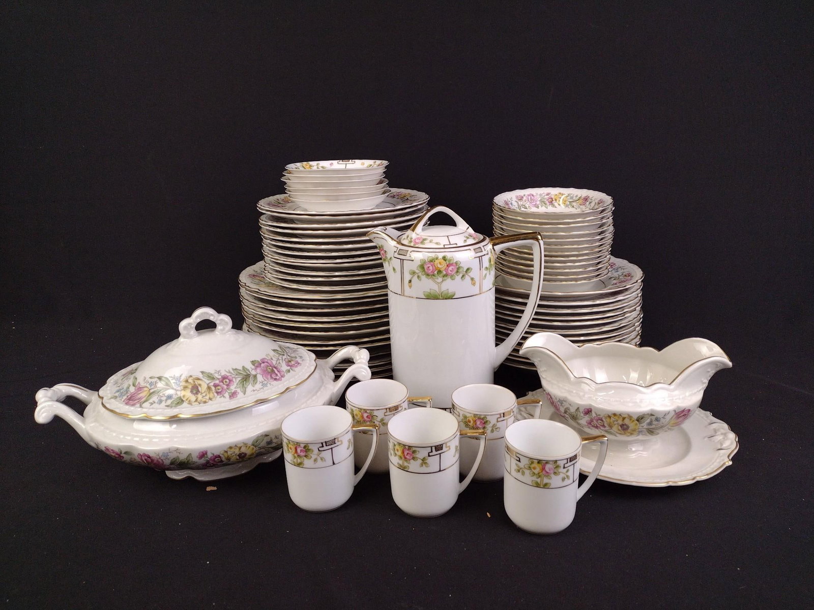 Embassy "Lord Mayfair" Dinner Service: Circa 1960's. DInner plates measure 10-1/4" in diameter.