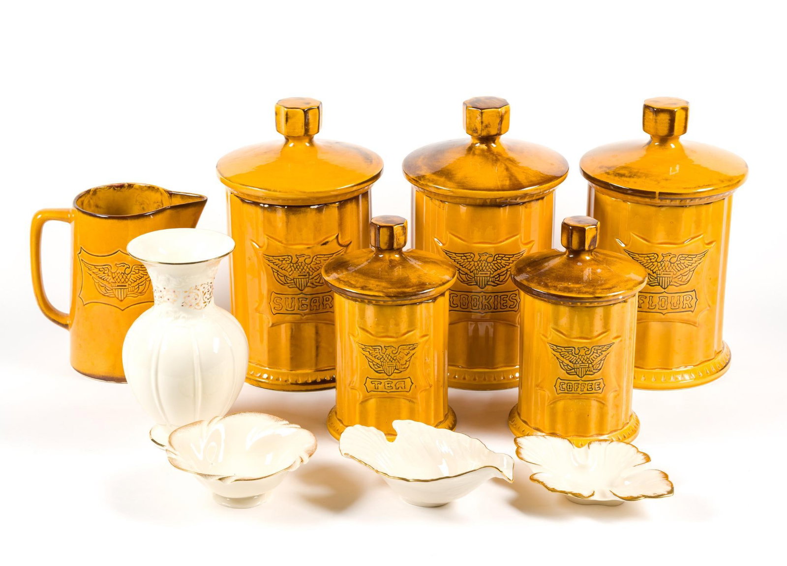 Set of 6 Mid-Century Canisters & 4 Lenox (1 of 9)