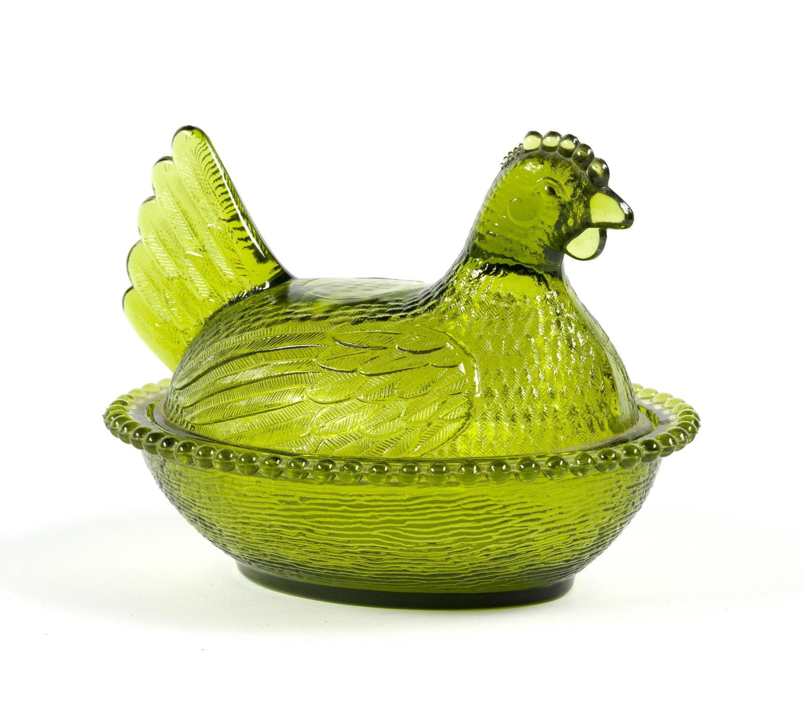 Indiana Glass Hen-On-Nest: In good condition. 5" H x 7" L.