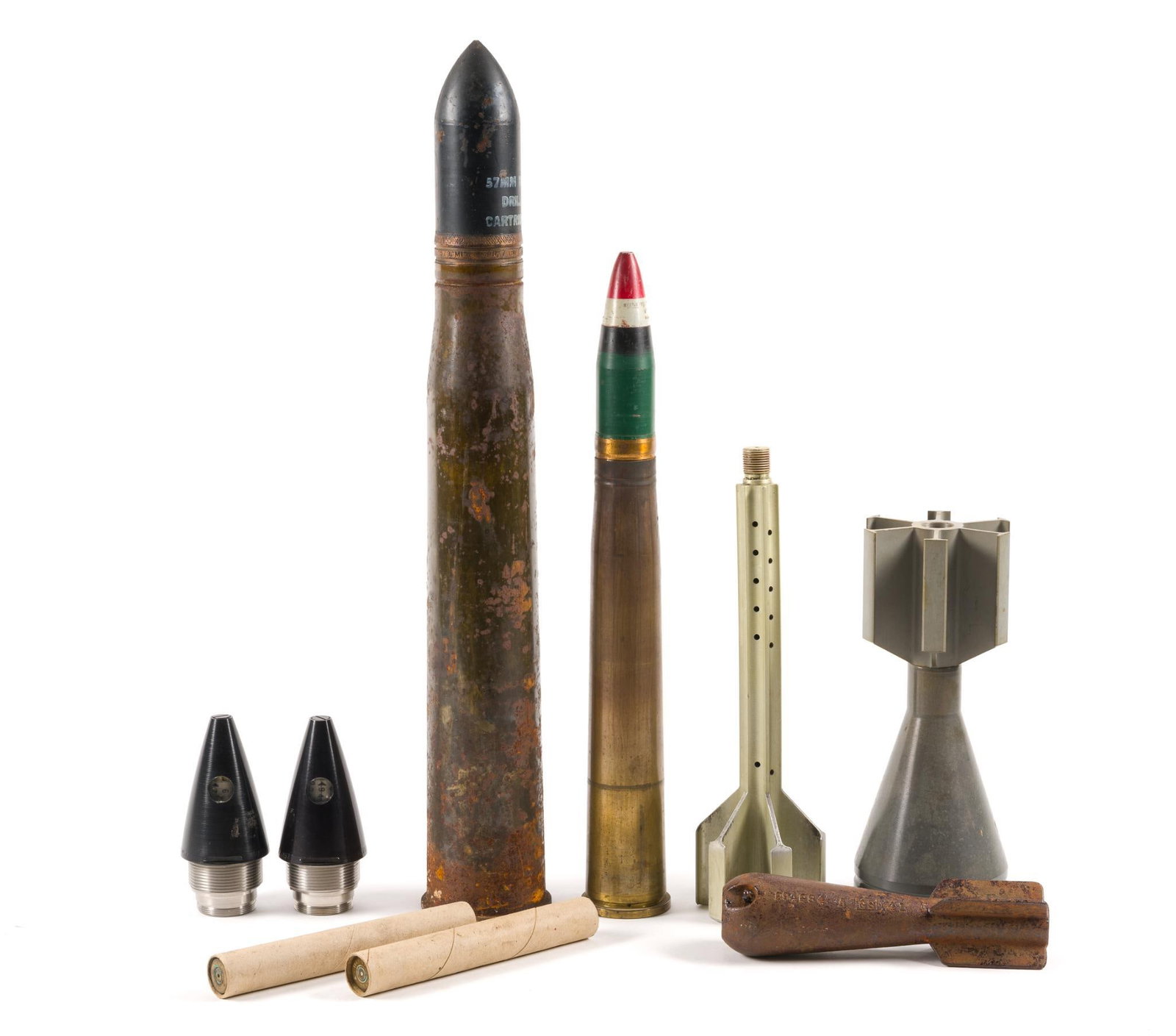 Dummy Rounds, Shells & Practice Bombs: Measure 1" to 3-1/2" wide x 7-1/2" to 23-1/2" long. 