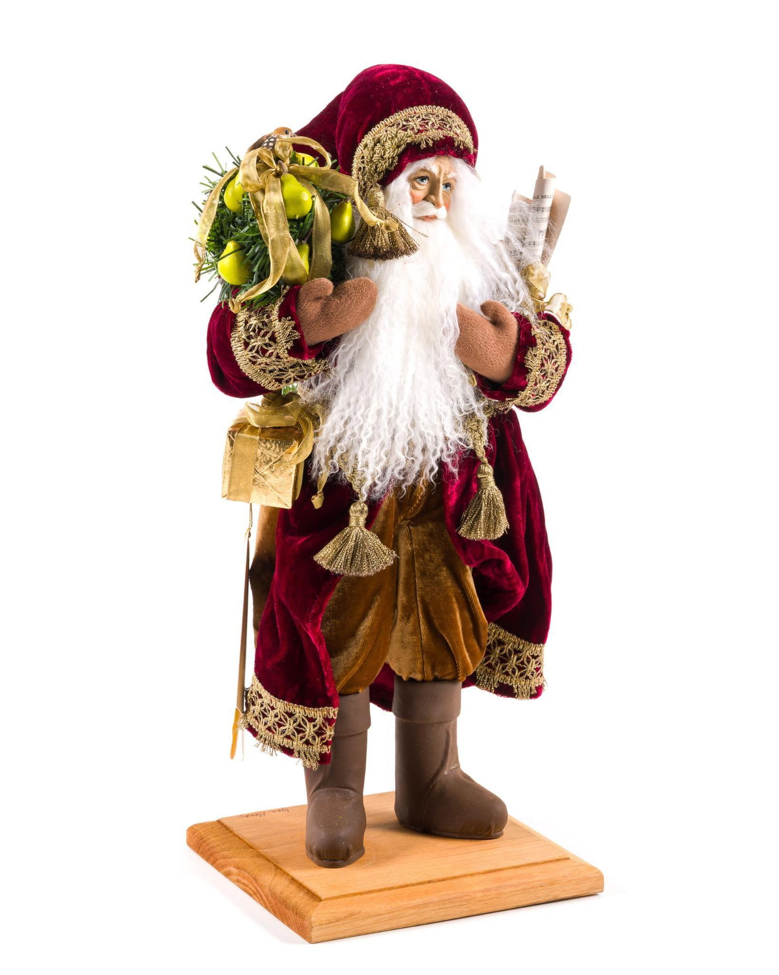 Lynn Haney Signed Santa Claus Statue: Measures 7" x 7" x 17-1/2". Style #1518.
