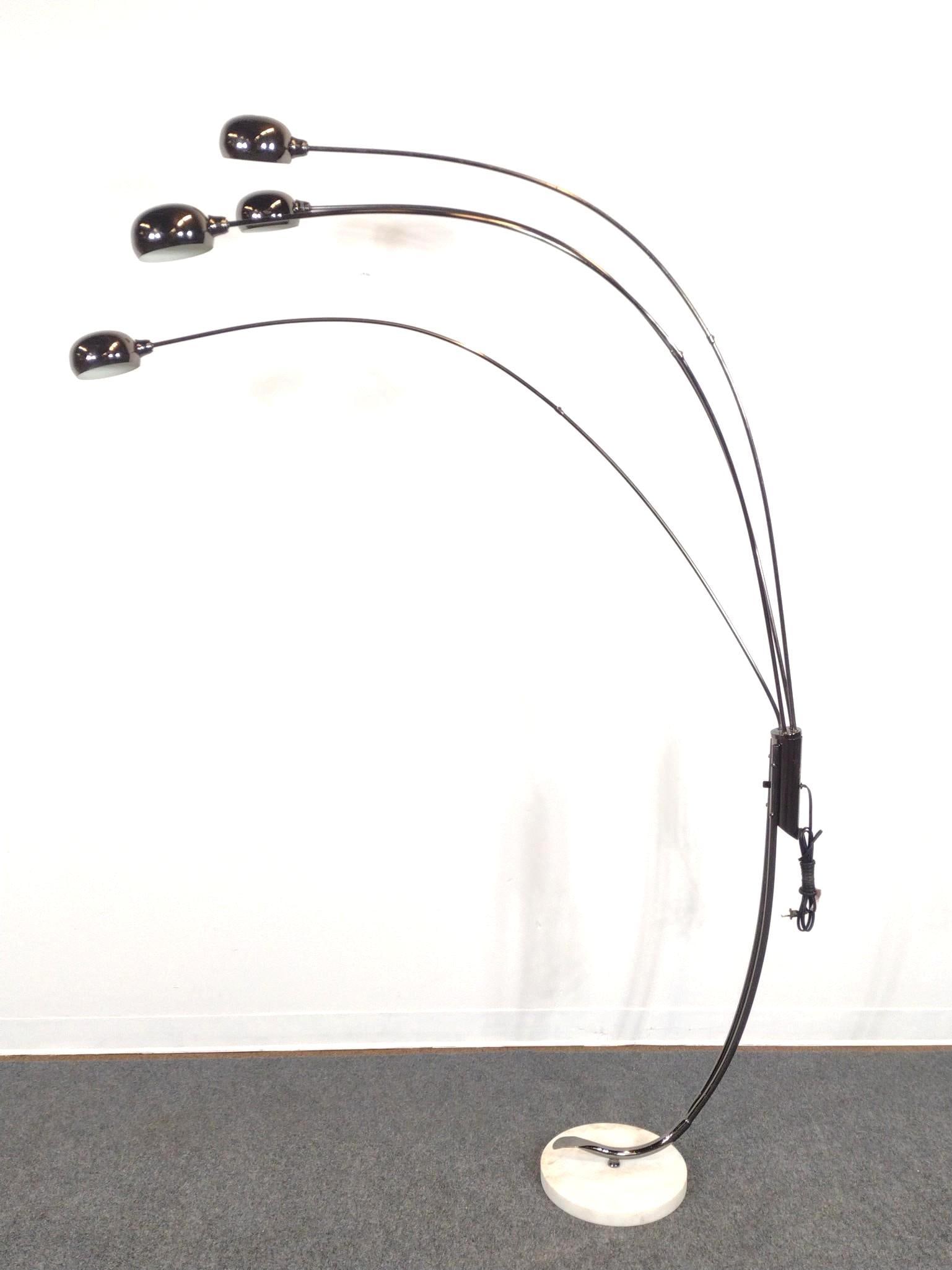 OK Lighting Chrome Floor Lamp with Marble Base (1 of 5)