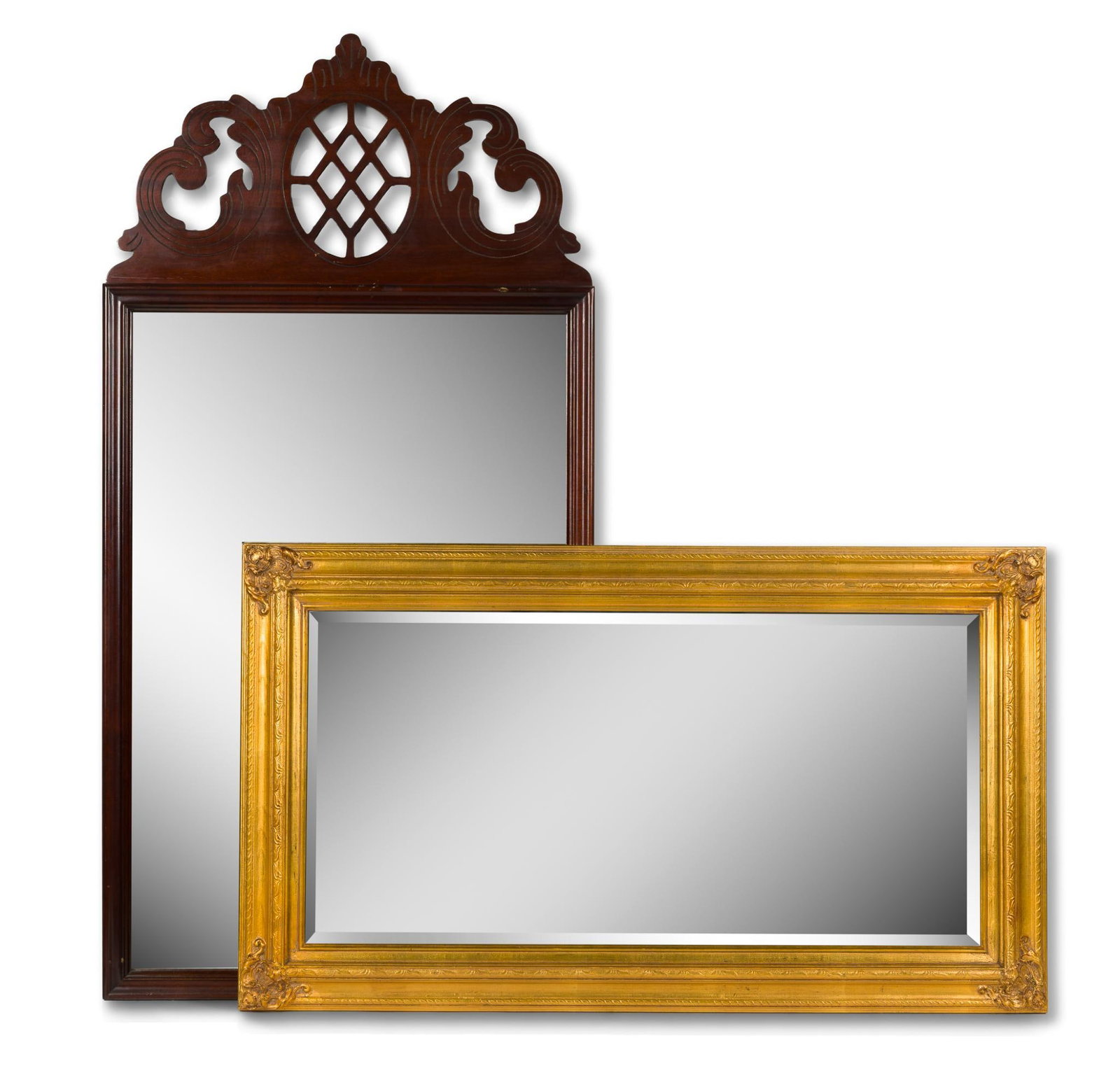 Chippendale Style Fretwork Mirror & Victorian Style Giltwood Mirror (1 of 7)