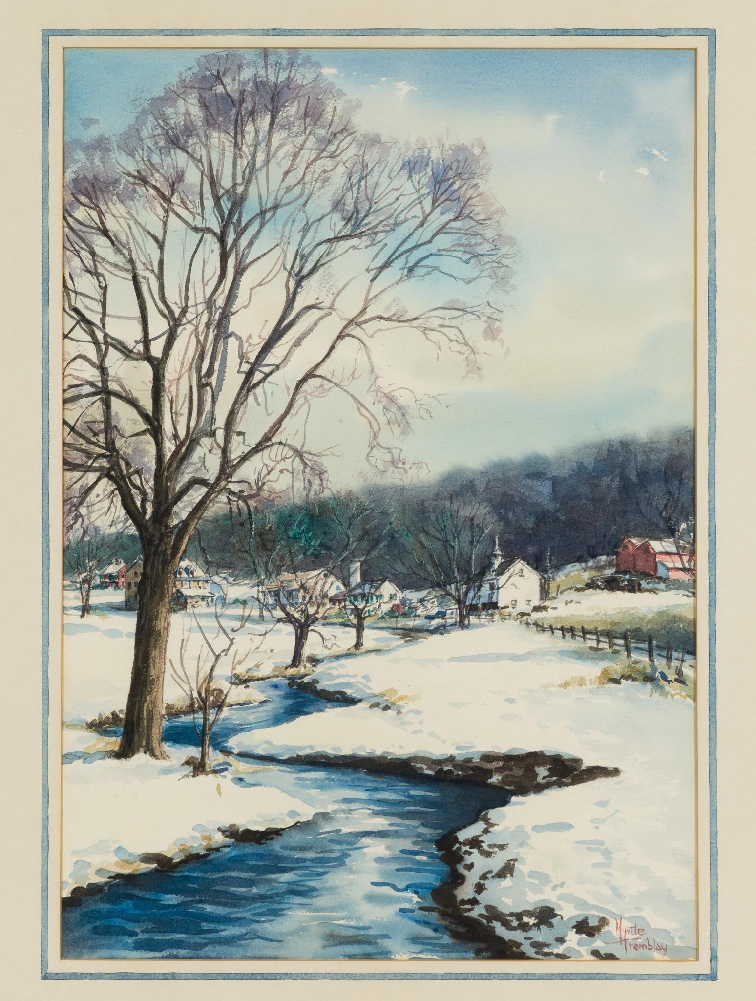 Myrtle Tremblay (1908-2011, American) Watercolor (1 of 4)