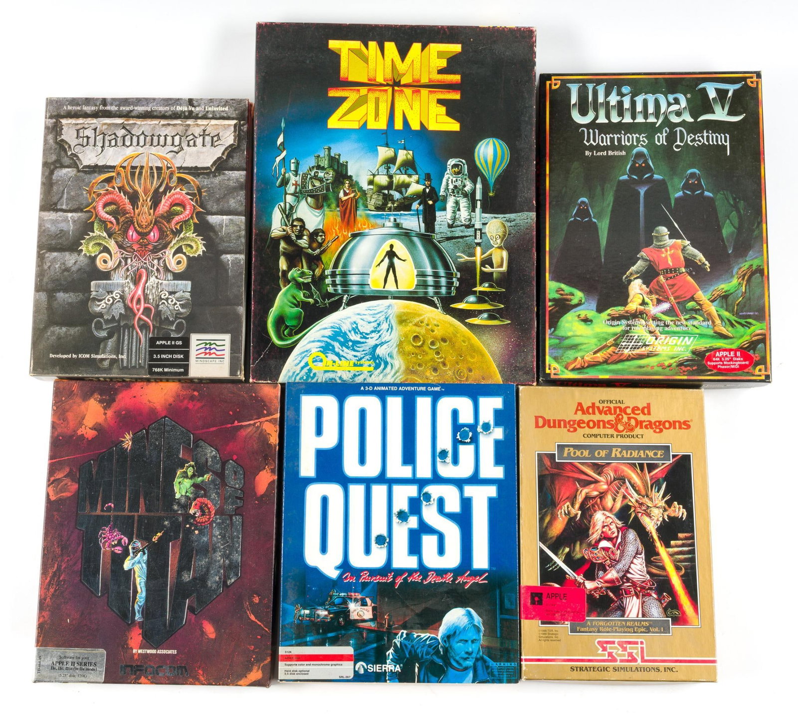 6 Early Apple II Computer Games Incl. Time Zone (1 of 1)