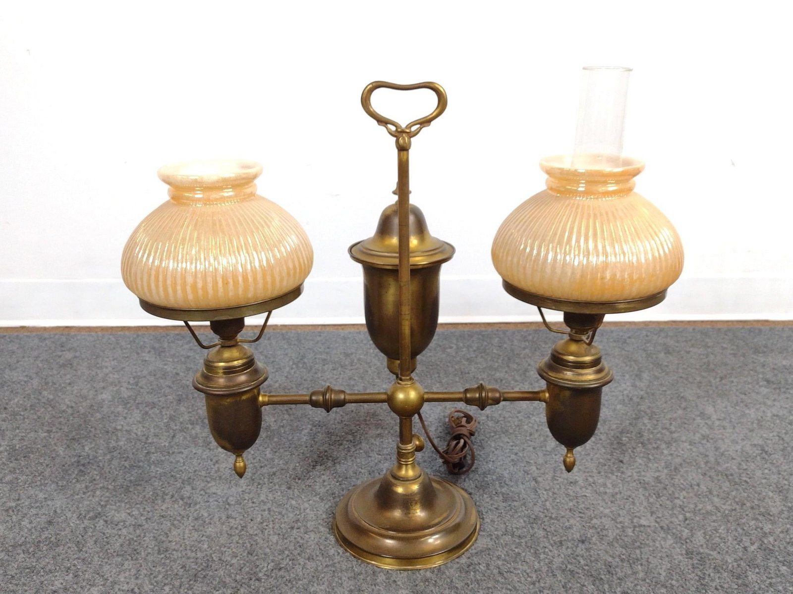 Vintage Electrified Double Student Lamp (1 of 2)