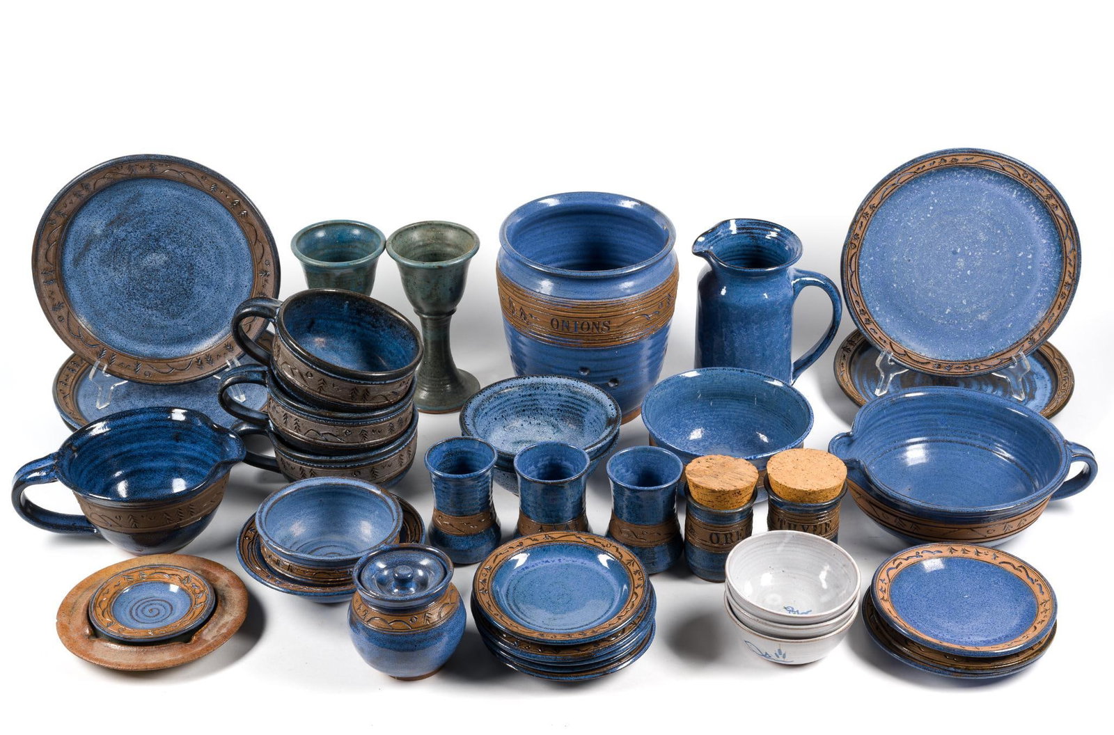 Signed Studio Art Pottery Dinner Service (1 of 5)