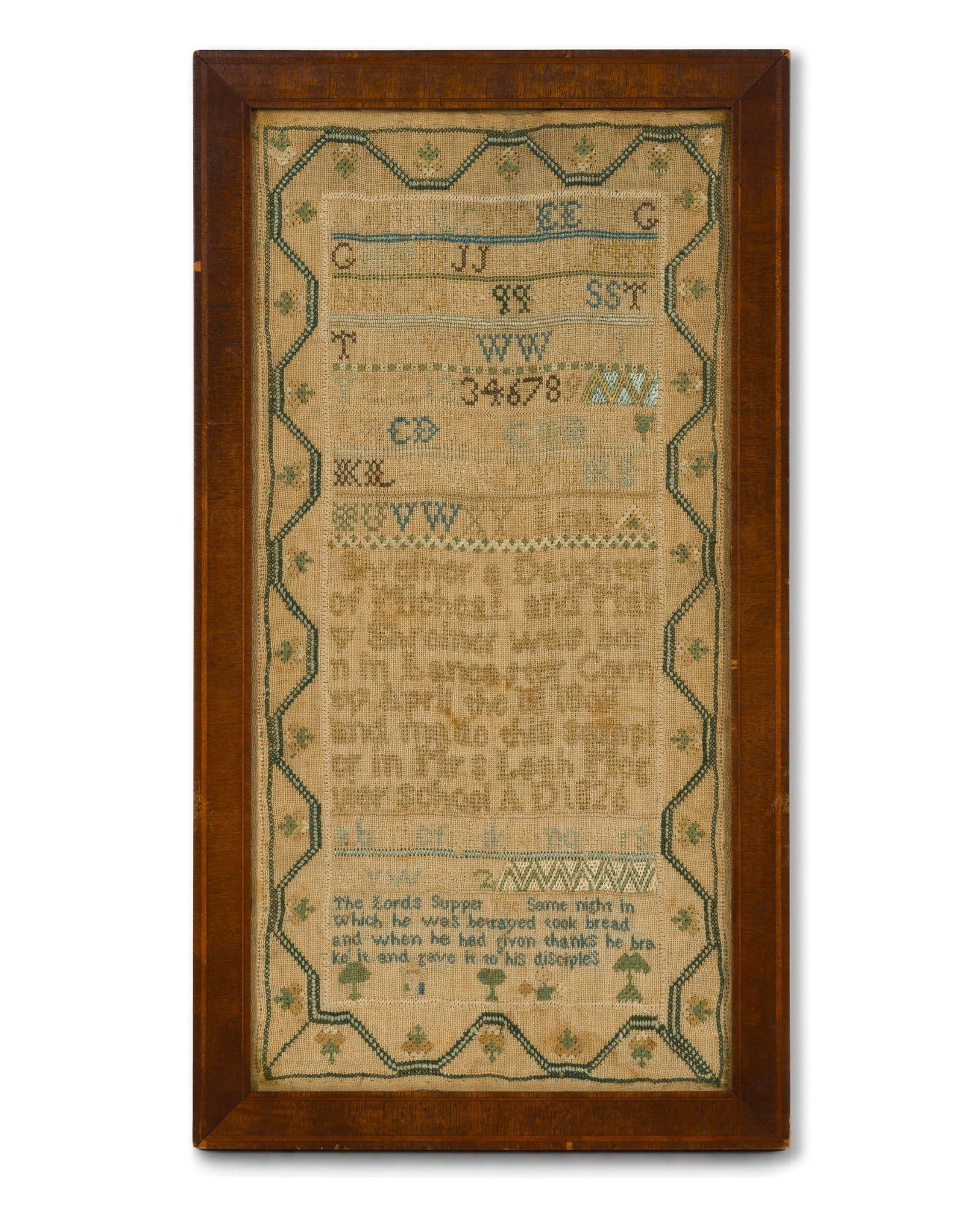 Framed 1826 Needlework Sampler