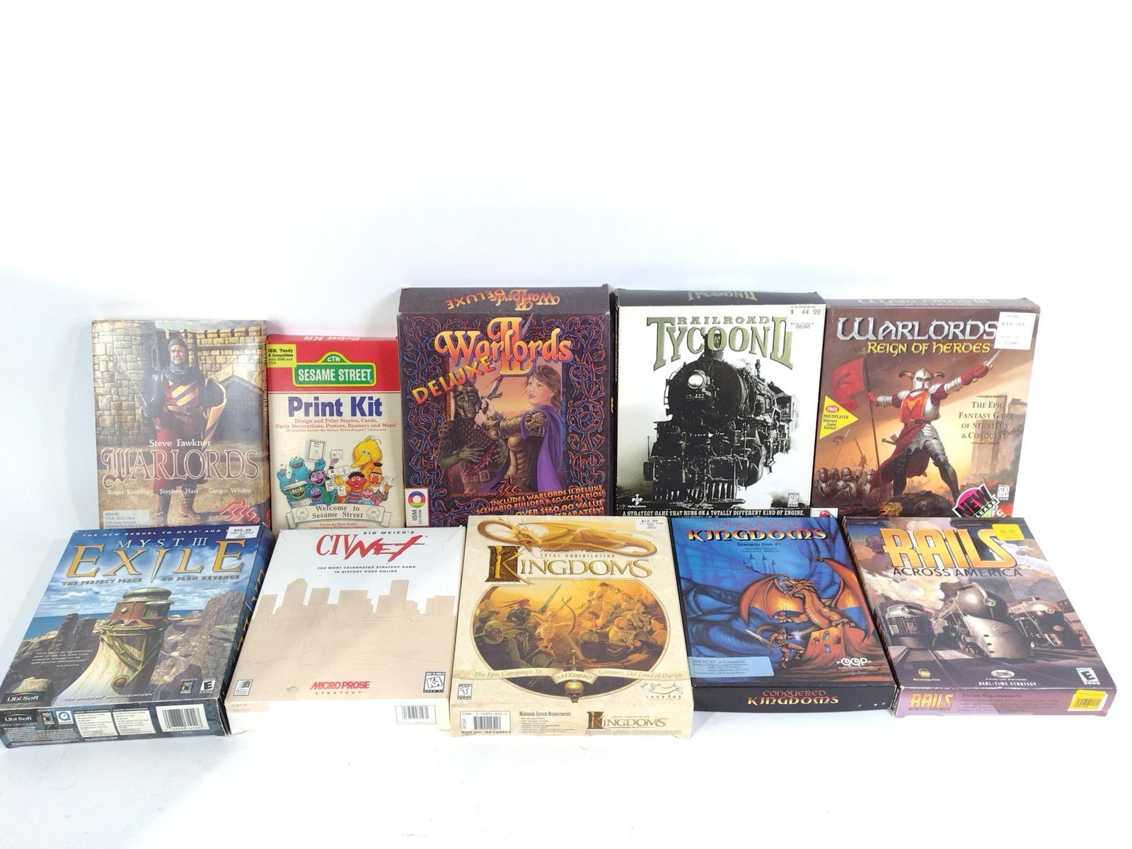 10 Vintage PC Computer Games incl. Railroad Tycoon II (1 of 12)