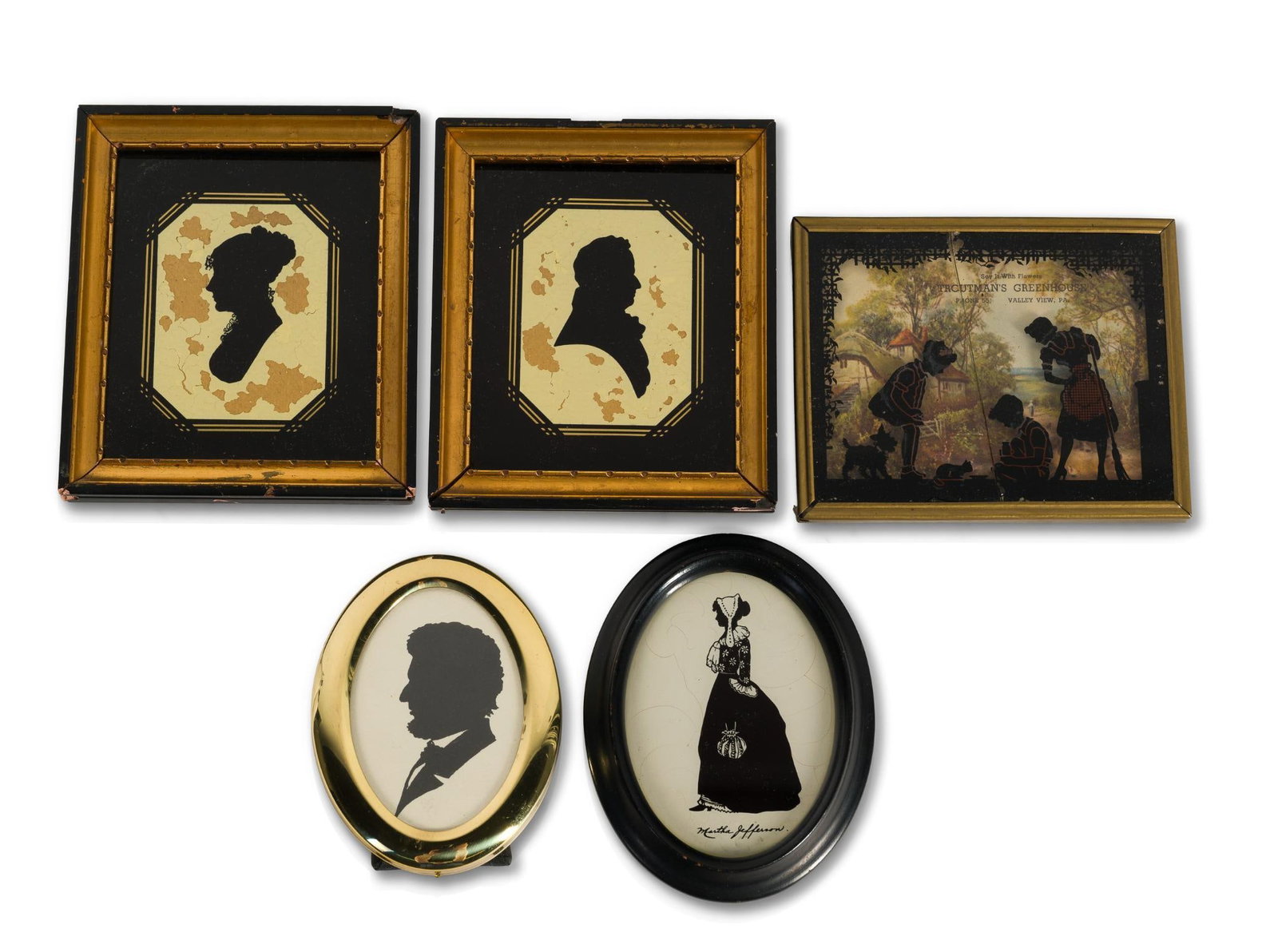 5 Vintage Framed Silhouette Art (1 of 5)