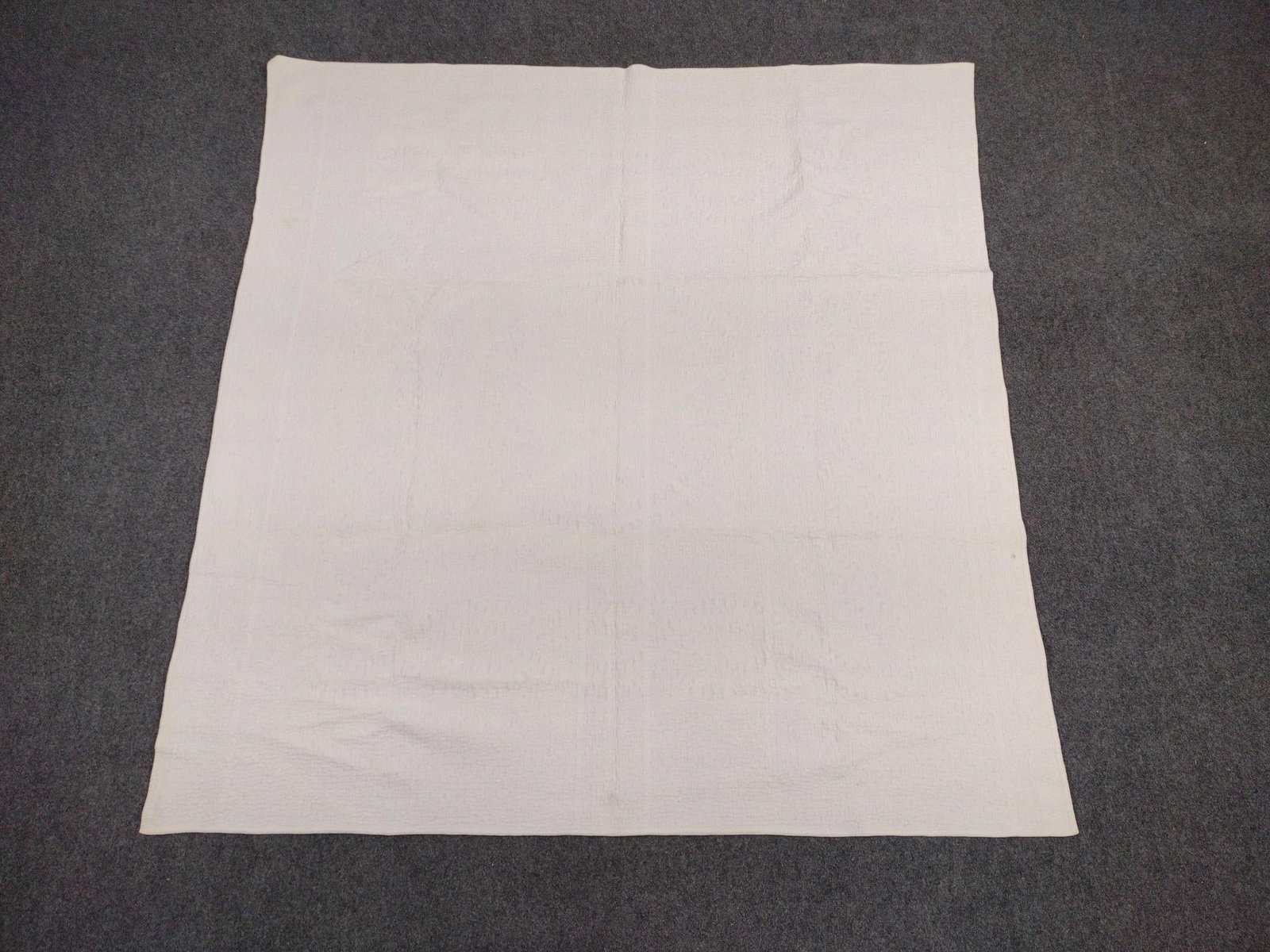 American Wholecloth Whitework Quilt: Mid 19th century. 6'3" long X 6' wide. 