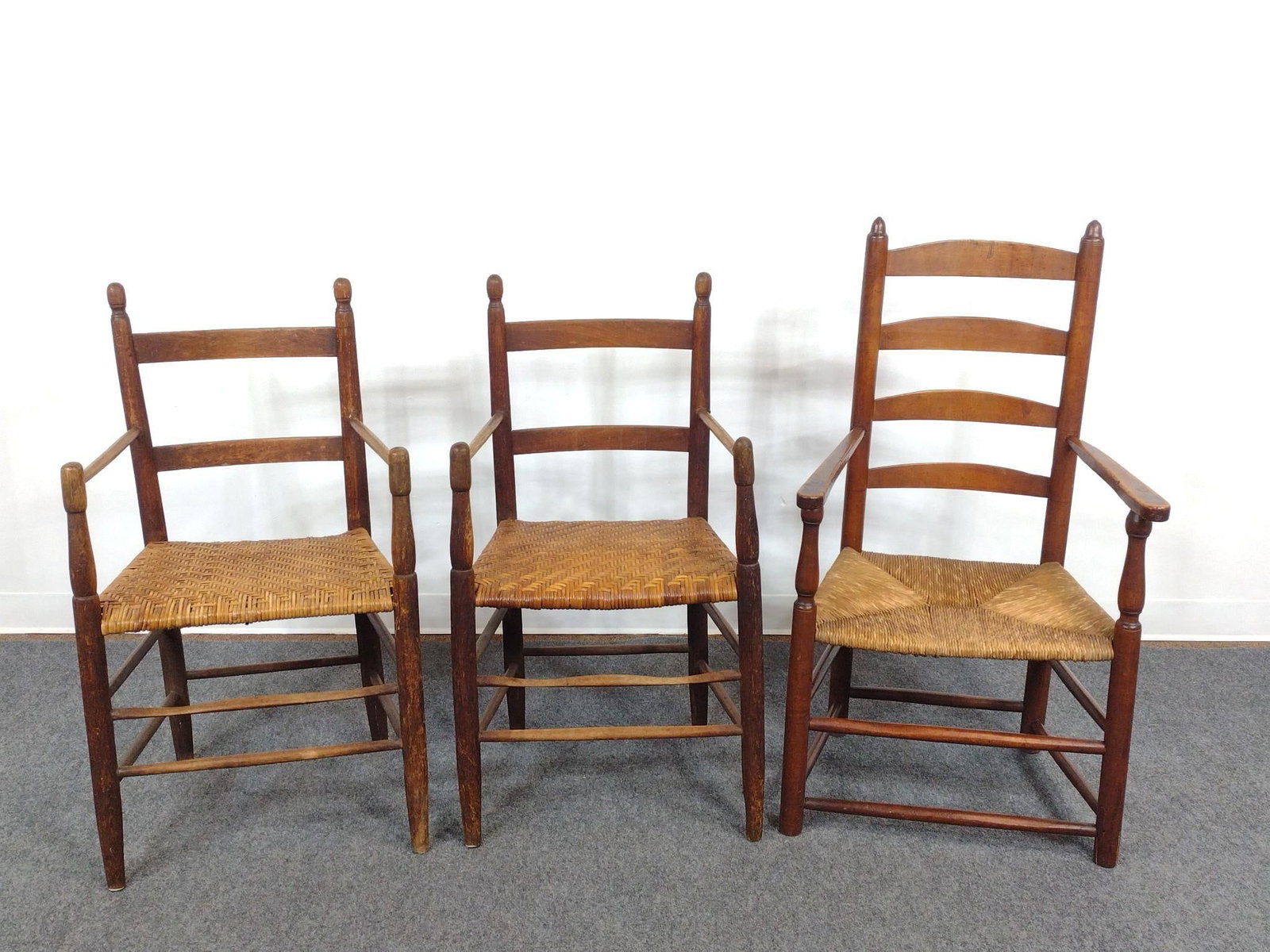 3 Antique Ladder Back Chairs (1 of 7)