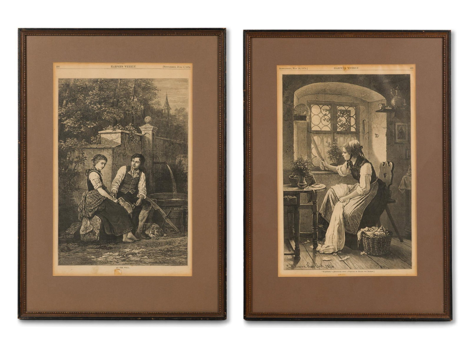 2 Framed Antique 19th Century Prints (1 of 4)