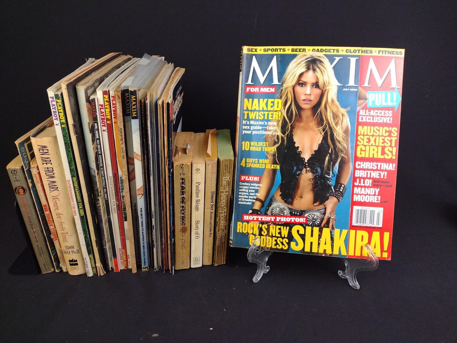 Playboys, Maxims, Paperback Erotica & Comic Books: Includes Maxin, Playboy, The Fabulous Furry Freak Brothers and multiple sex and erotic books. 