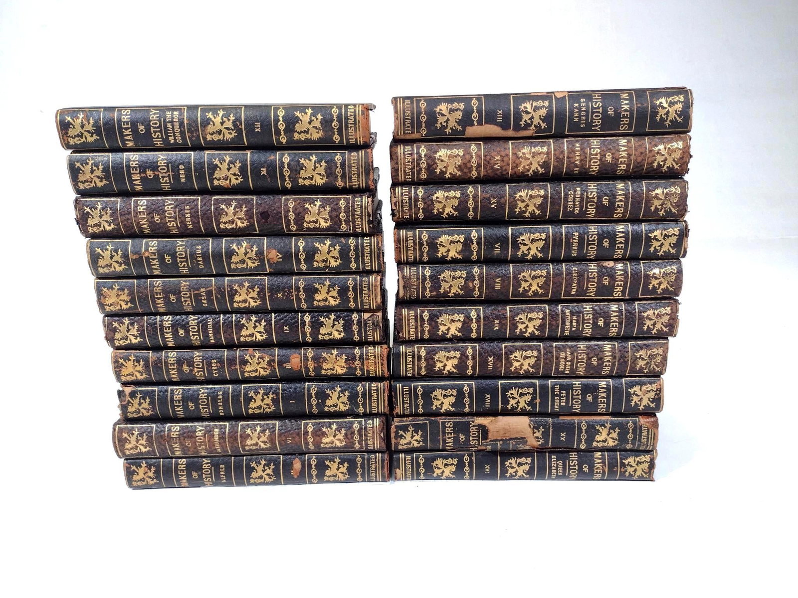 Makers of History Series by Jacob Abbott: Published by the Werner Company. Illustrated. Some broken bindings and losses to the spines. 