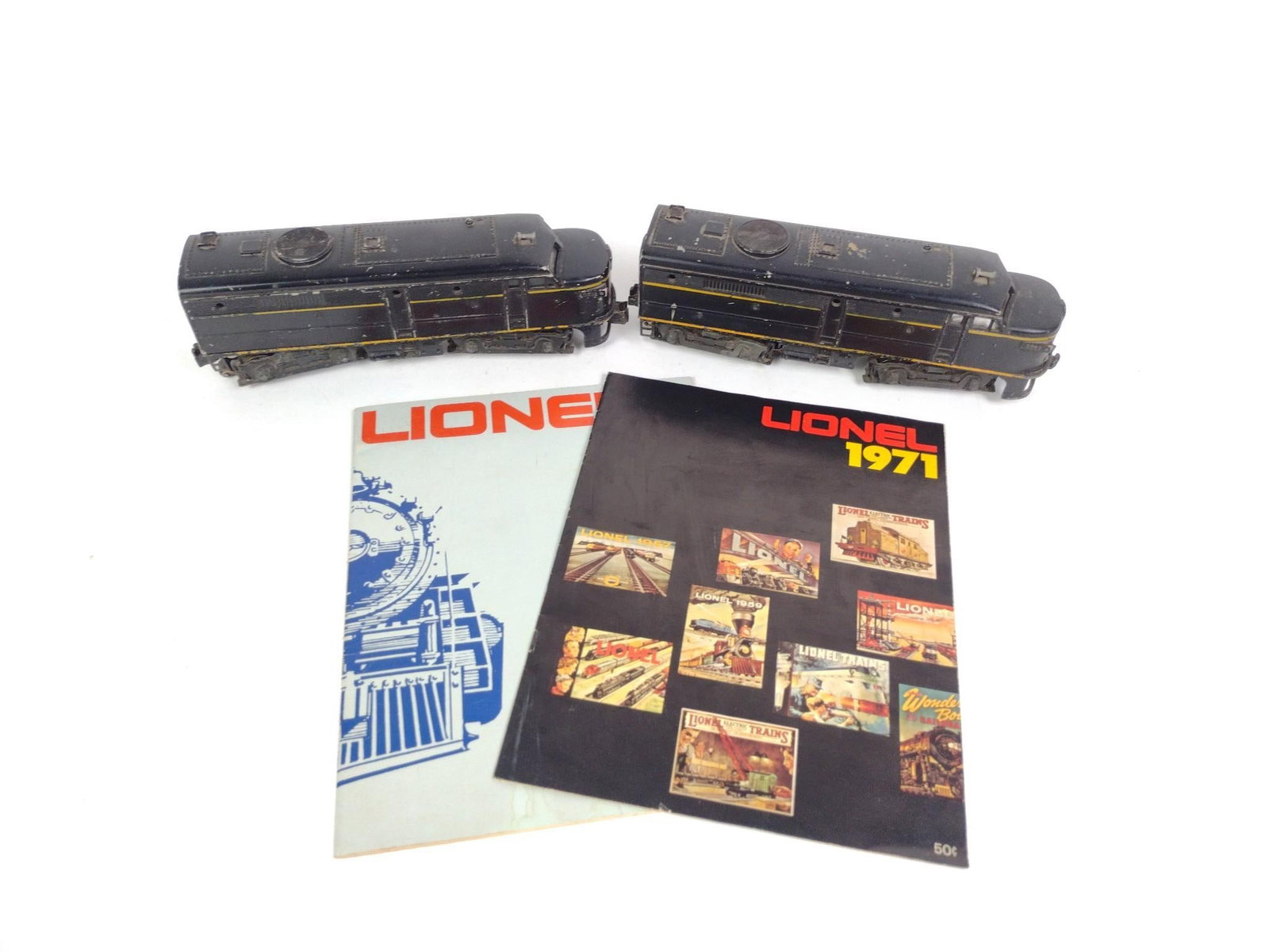2 Lionel Engine Cars: 2-1/2" wide x 10-1/4" long. 