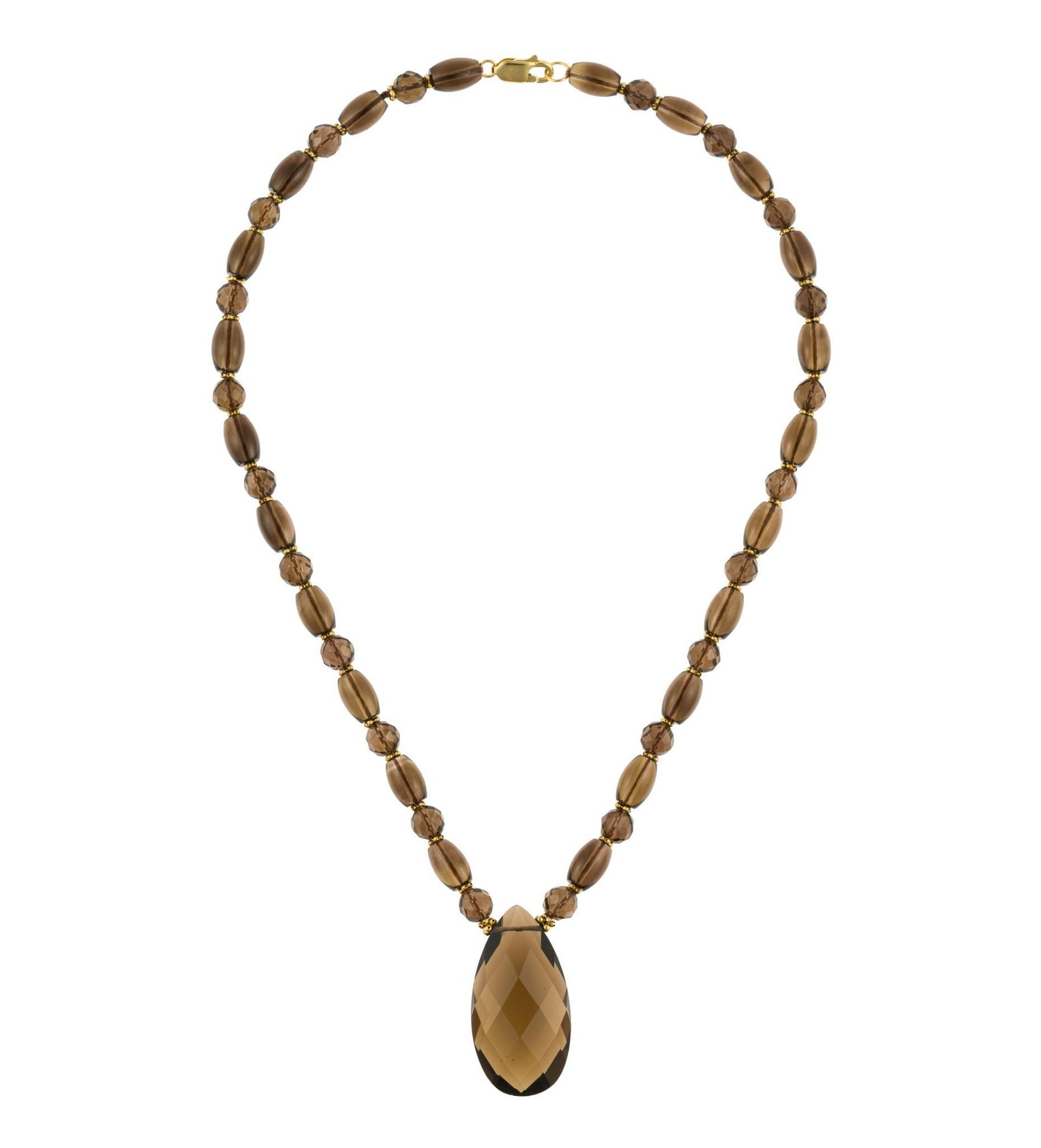 14K Gold and Smoky Quartz Necklace (1 of 3)