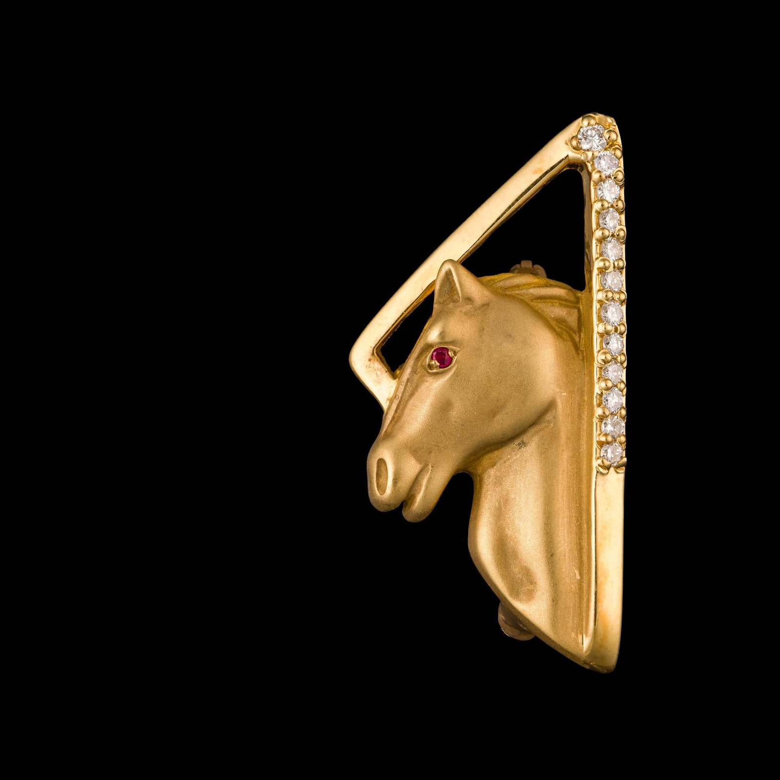 18K Gold Equestrian Horse Brooch (1 of 3)