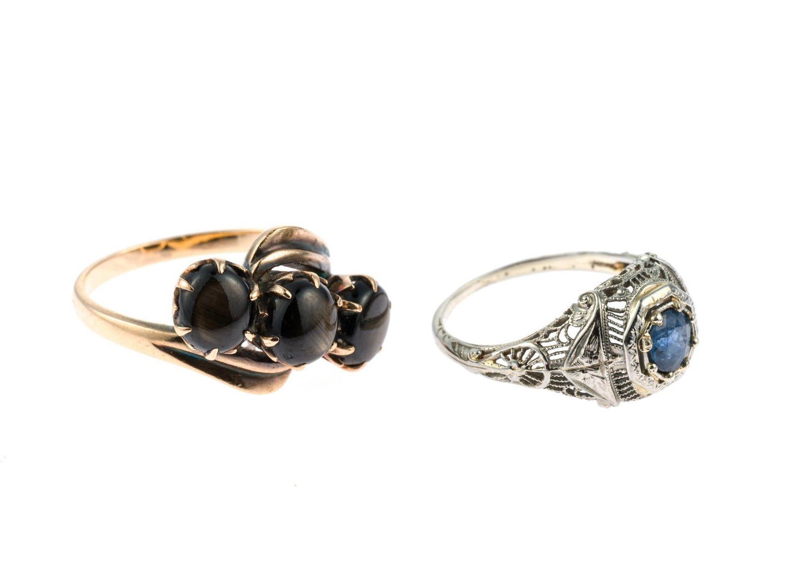 Two Vintage and Antique Gold Gemstone Rings (1 of 5)